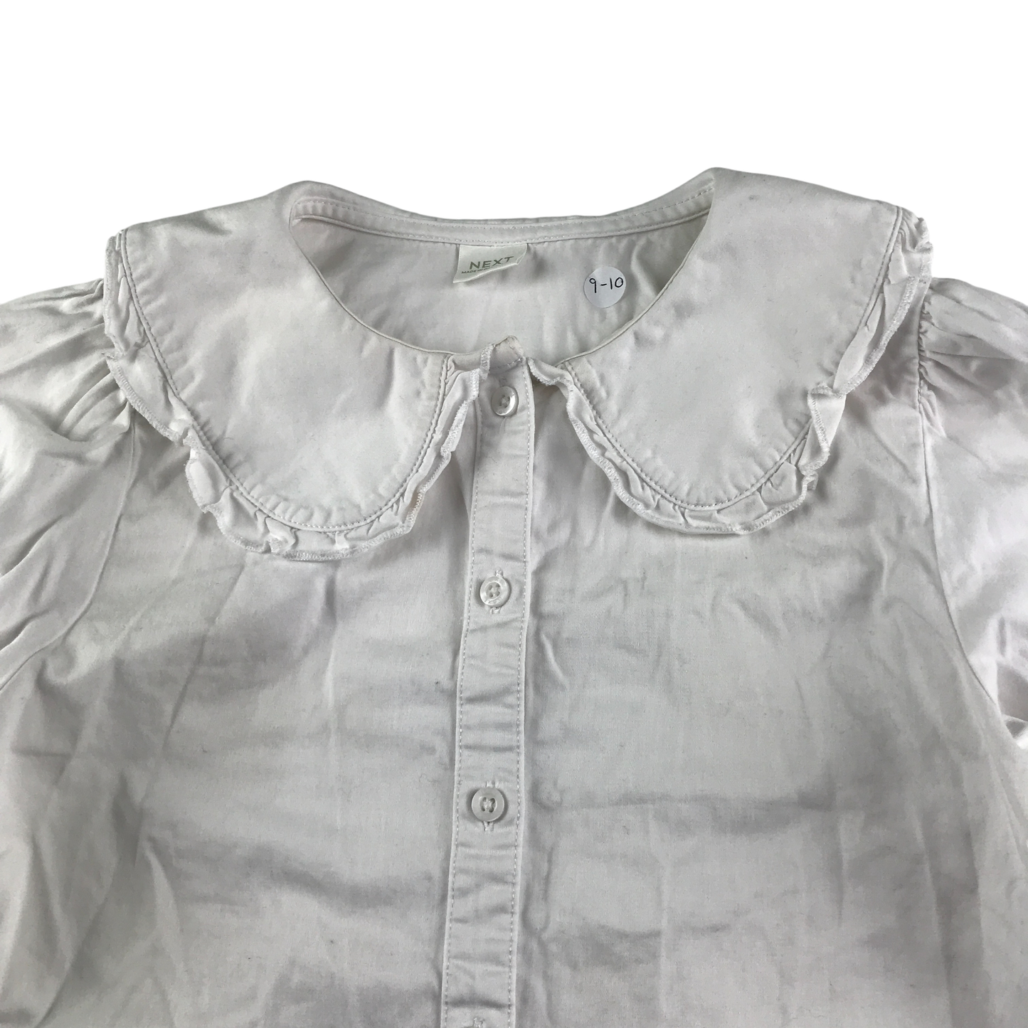 Next Shirt 9-10 Years White Frilled Collar Cotton