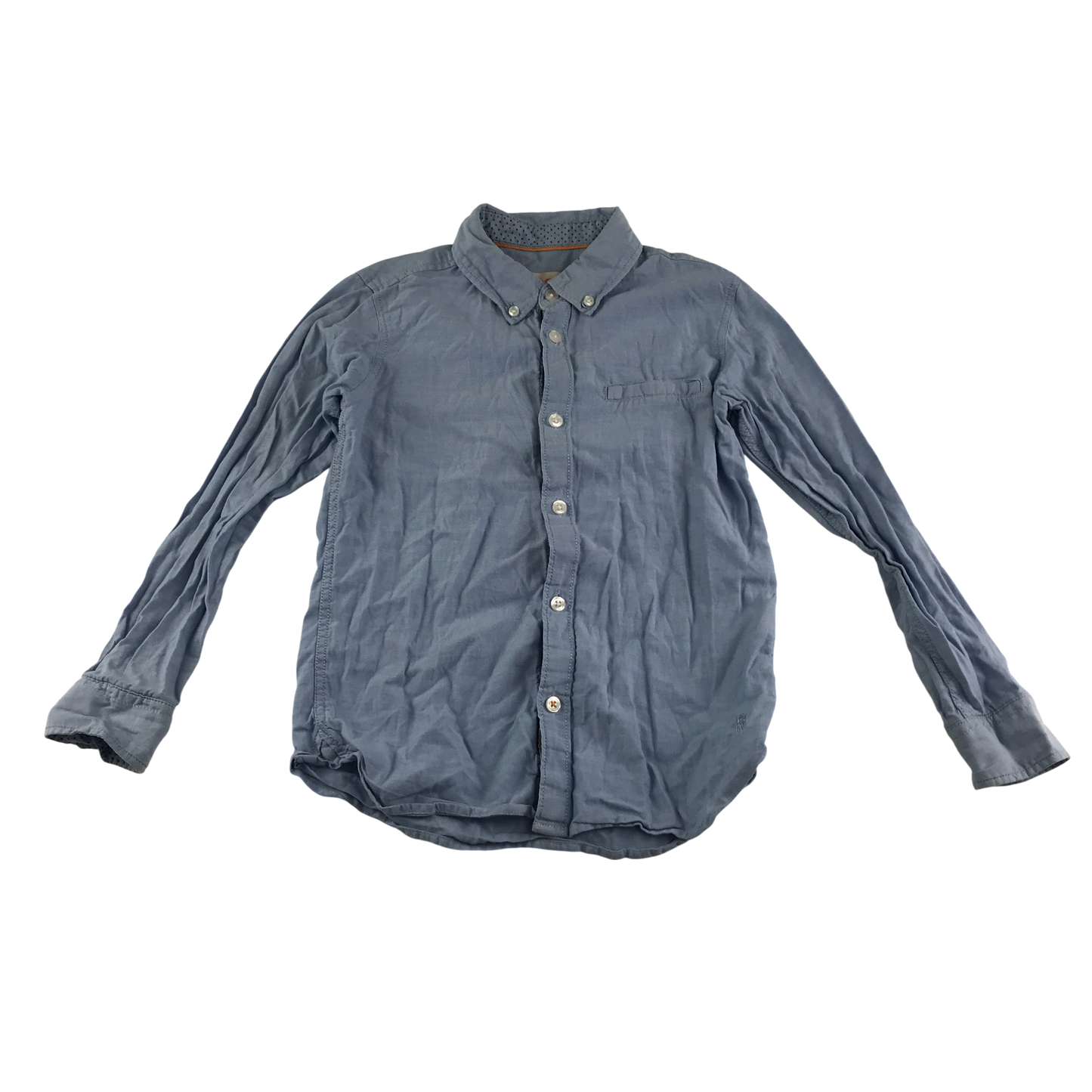 Holly & Whyte Shirt 9-10 Years Light Blue Button Up Cotton