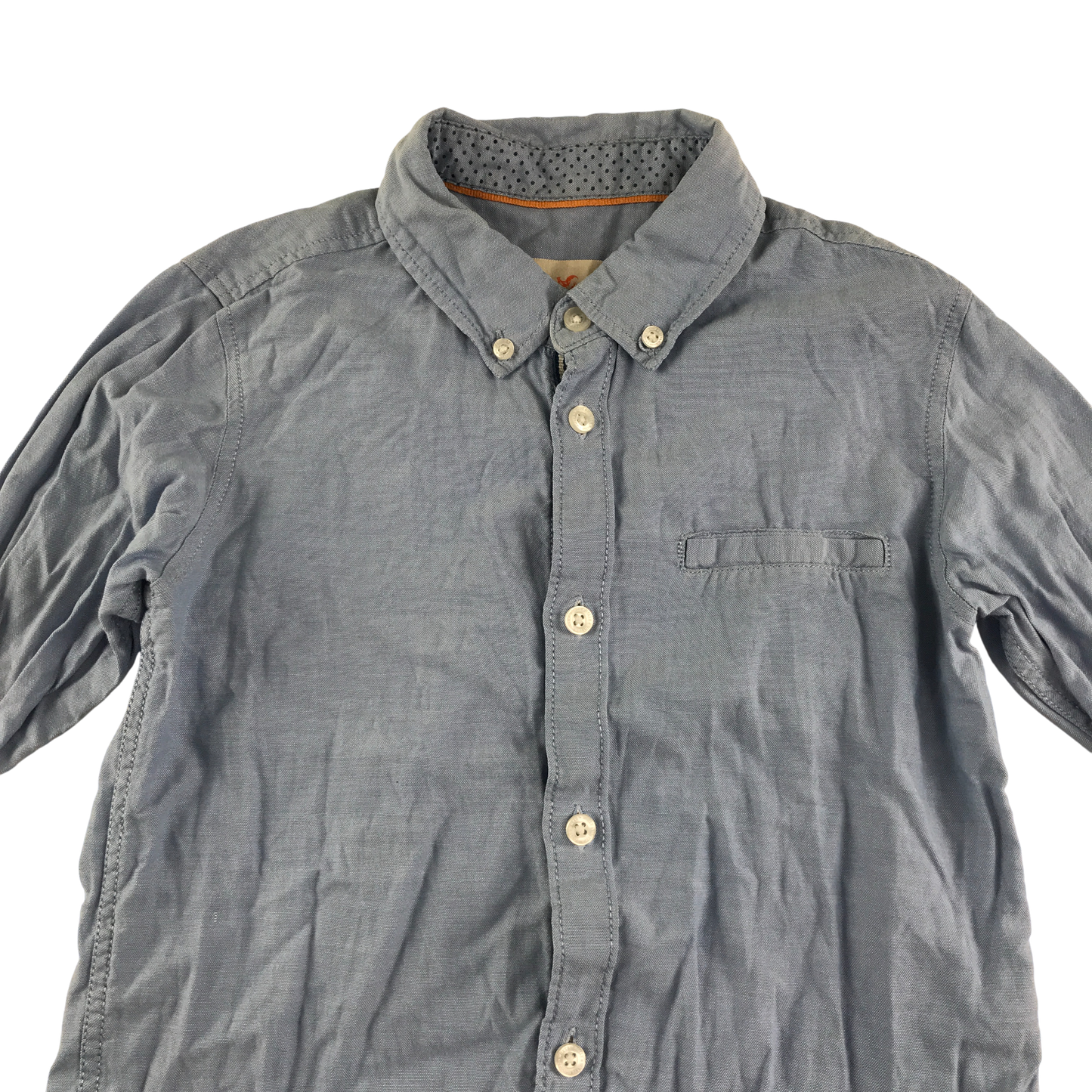 Holly & Whyte Shirt 9-10 Years Light Blue Button Up Cotton