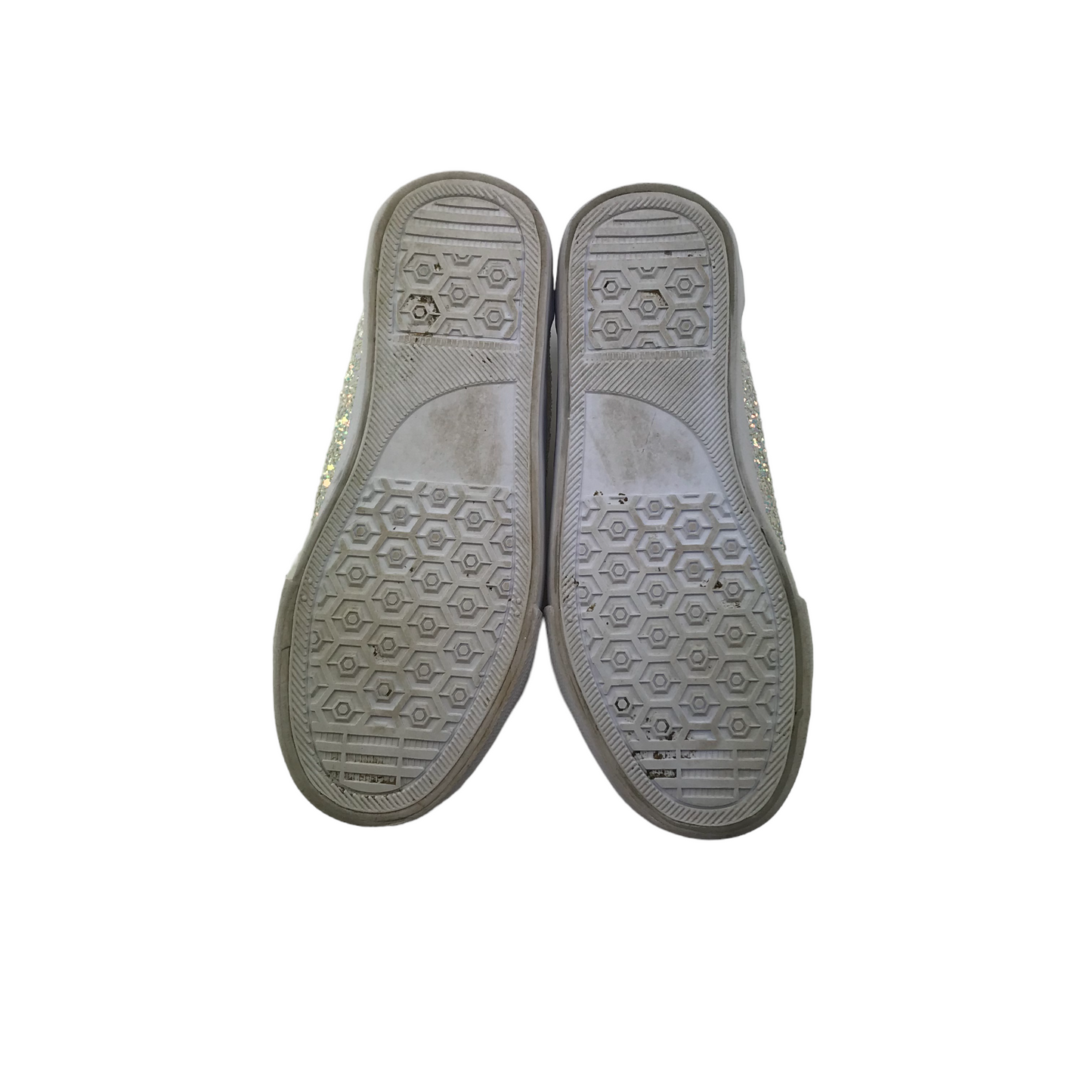 Matalan Trainers Size 1 White Glittery Laced