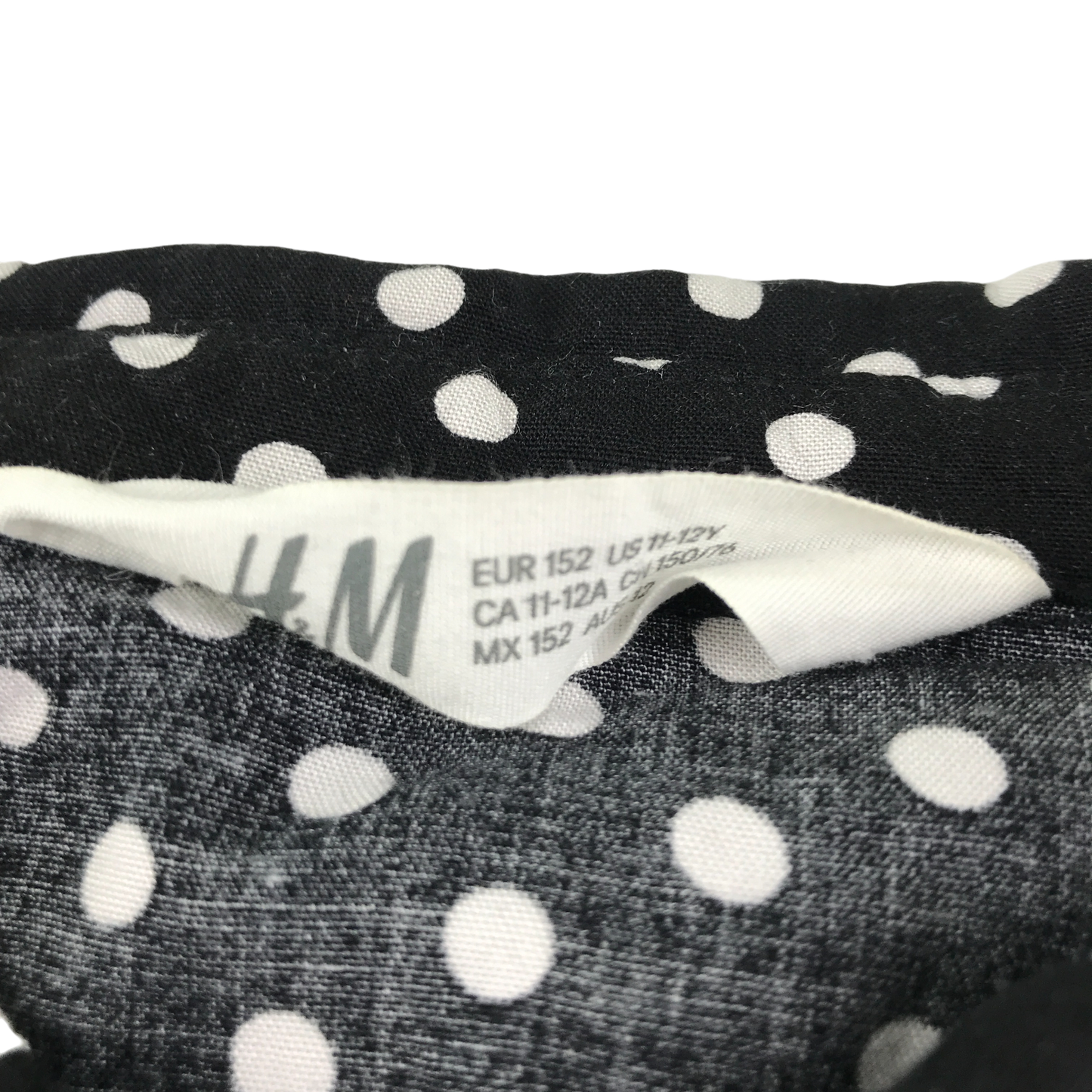 H&M Shirt 11-12 Years Black Polka Dot