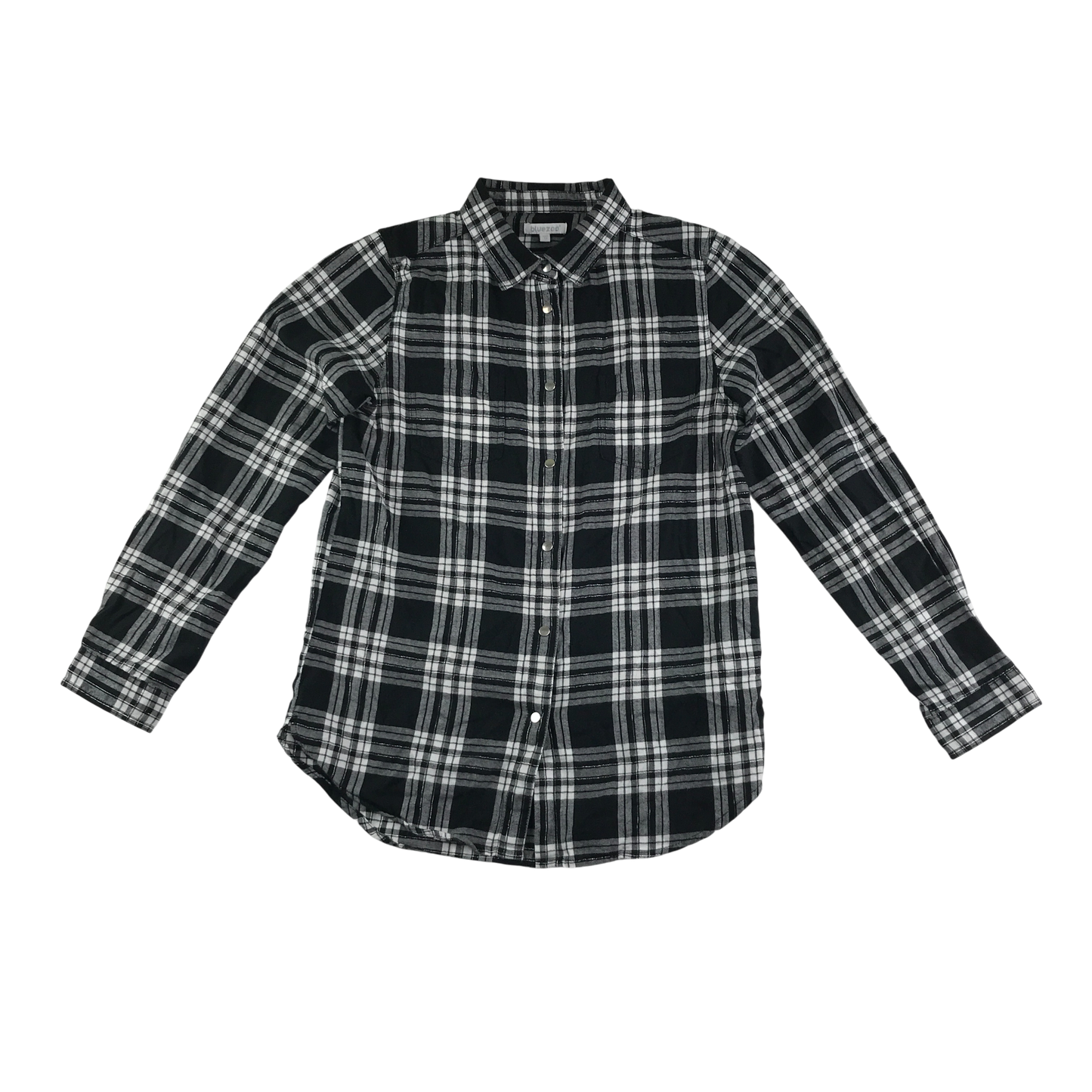 Debenhams Bluezoo Shirt 12-13 Years Black Check Cotton