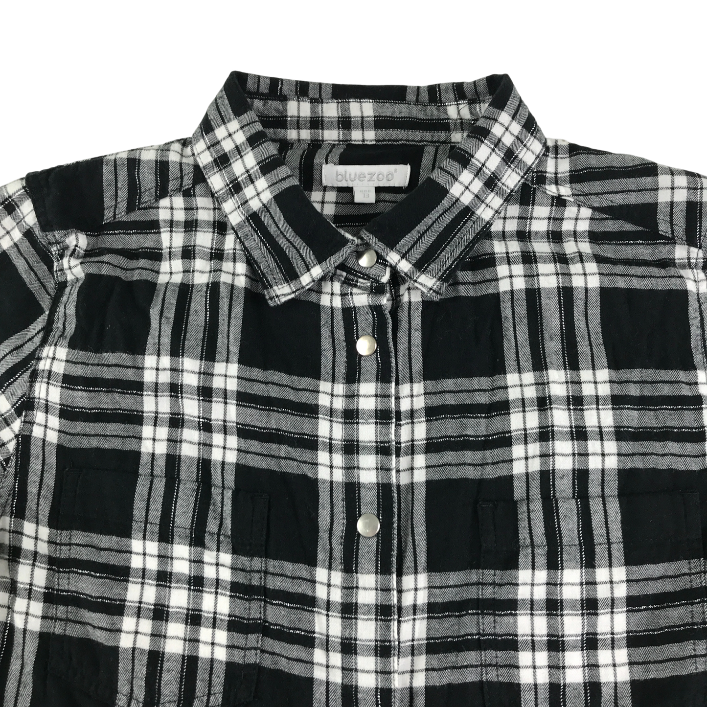 Debenhams Bluezoo Shirt 12-13 Years Black Check Cotton