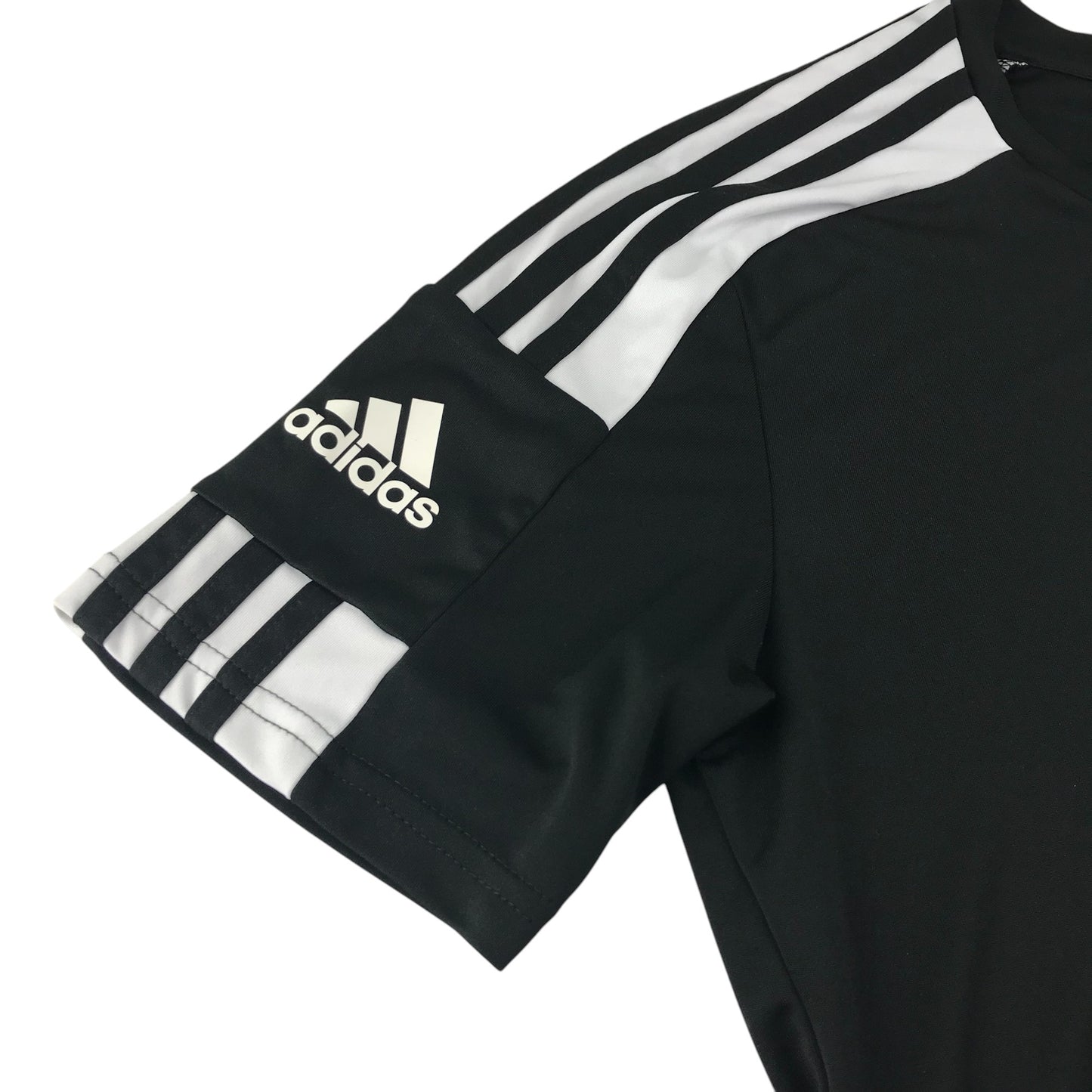 Adidas sports top men's S black with 3 white stripes and logos slim fit