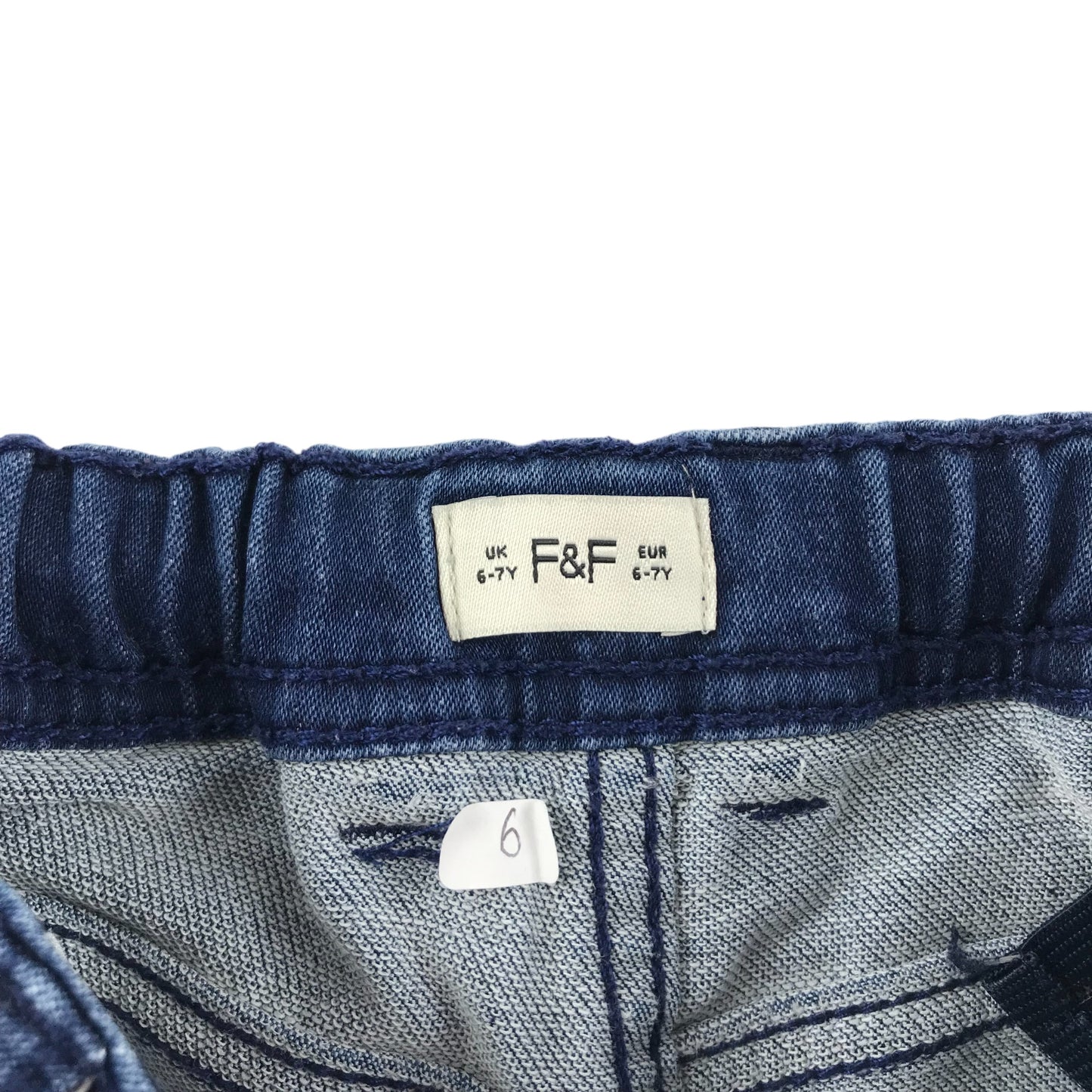 F&F Jeans Age 6 Blue Stretchy Stone Wash Effect