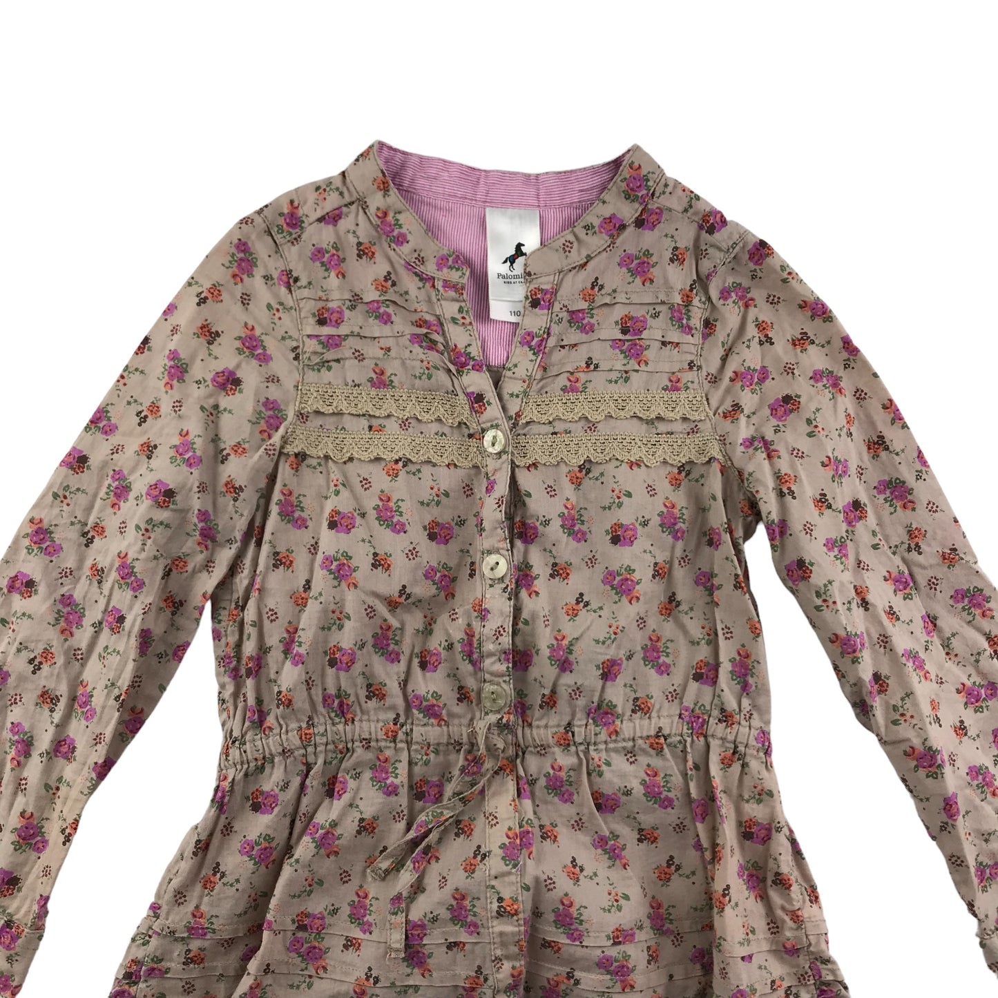 Palomino Blouse Age 4-5 Light Mauve with Floral Print Pattern