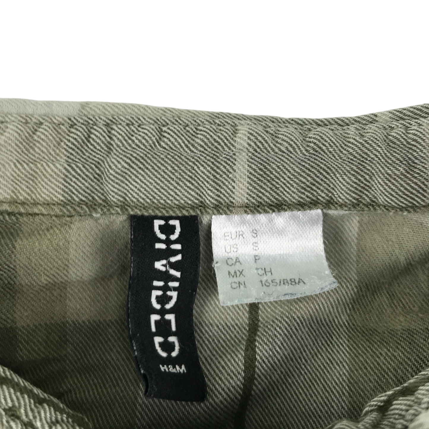 H&M Divided Shirt Womens Small Green Check Plisse Sleeve Detail Cotton
