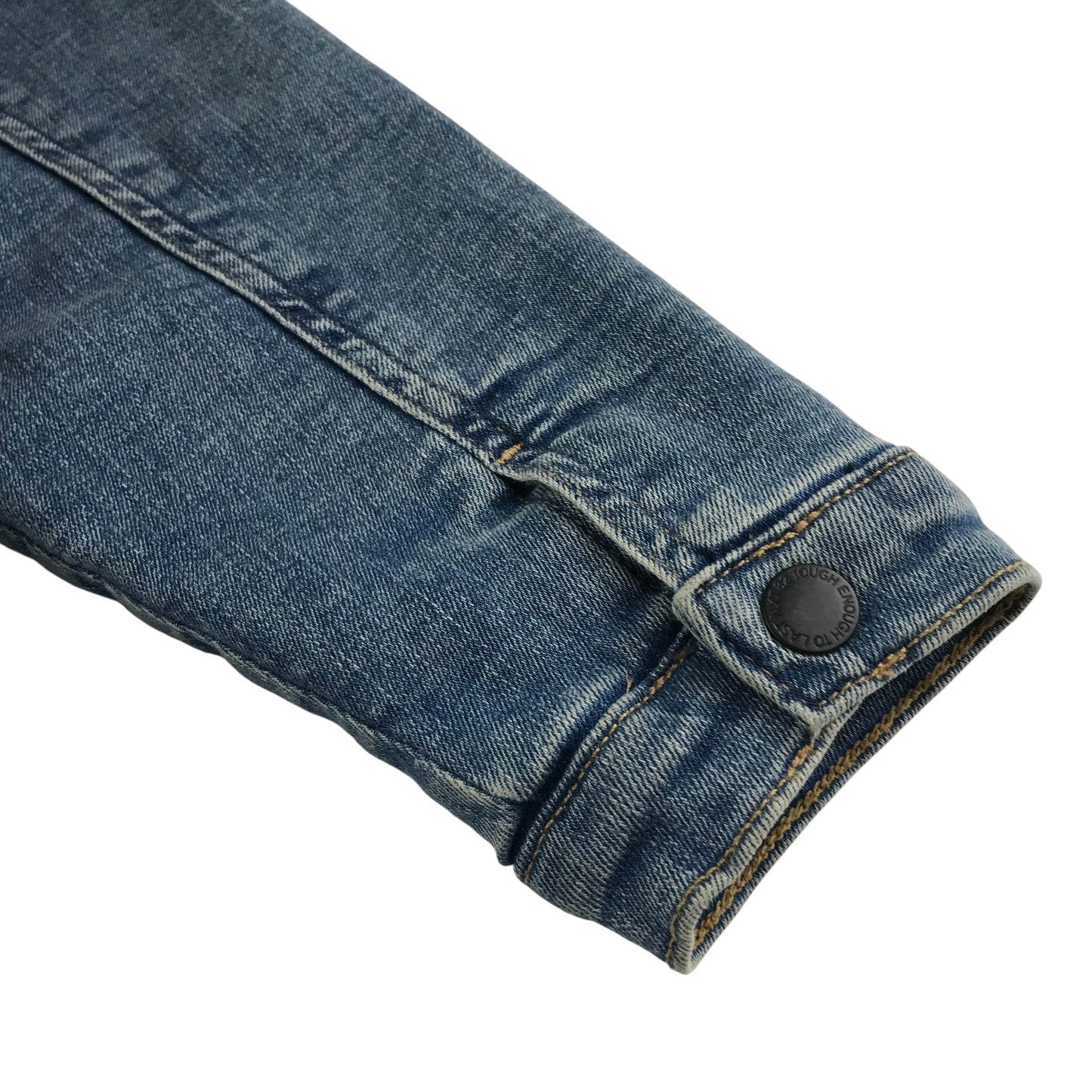 Next denim jacket 5-6 years light blue button up faux fur collar and interior