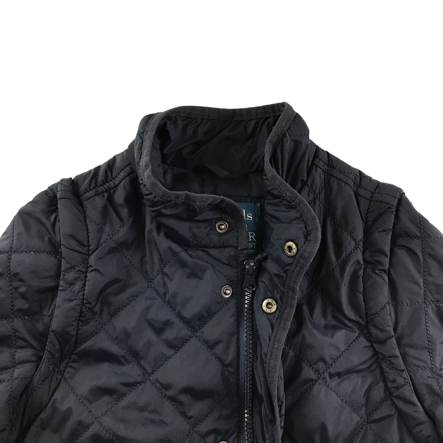 Zara light jacket 5-6 years navy quilted removeable zipper sleeves