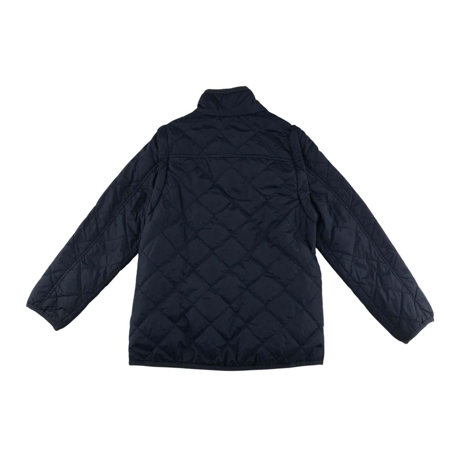 Zara light jacket 5-6 years navy quilted removeable zipper sleeves