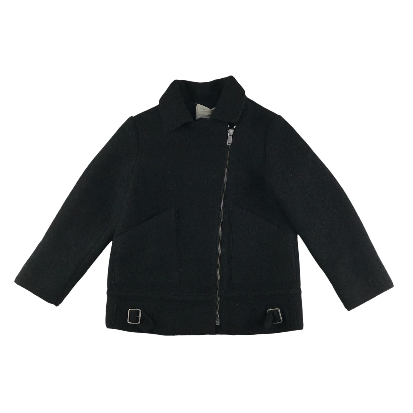 M&S coat 6-7 years black with full zipper and collar