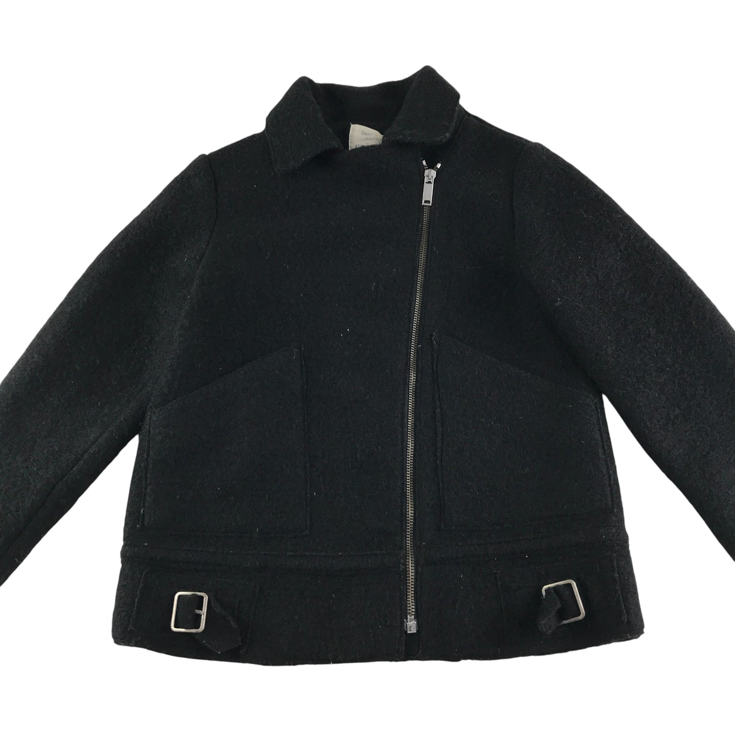 M&S coat 6-7 years black with full zipper and collar