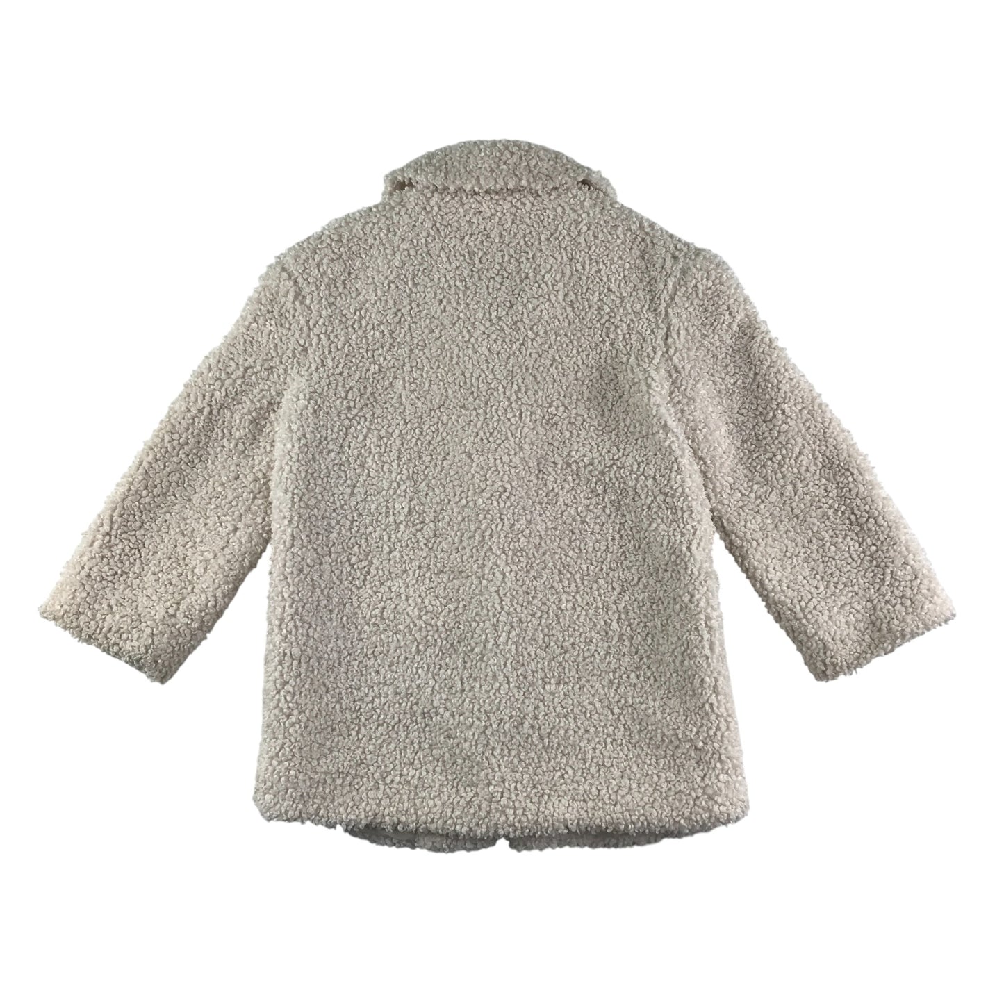 F&F coat 7-8 years white fuzzy faux fur button up