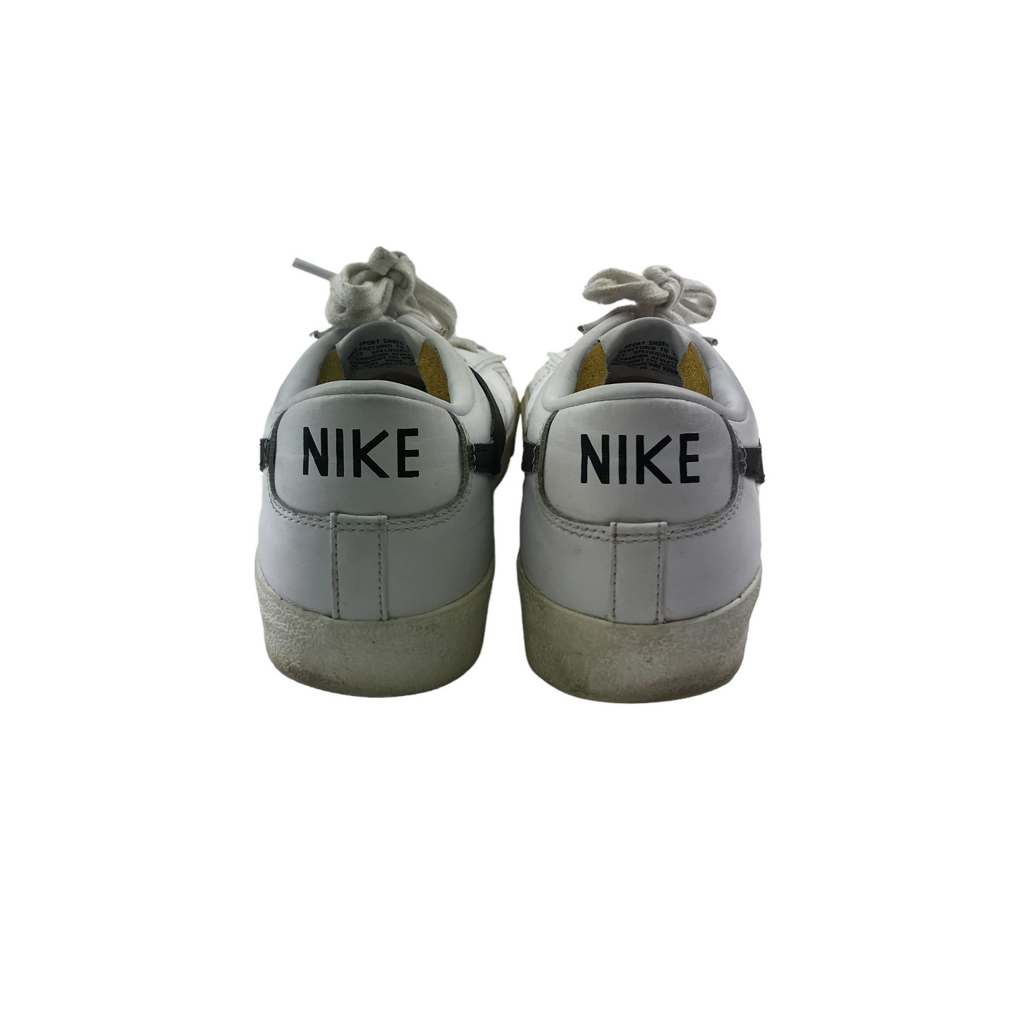 Nike Trainers Shoe Size 9 White Flat Soles with Laces
