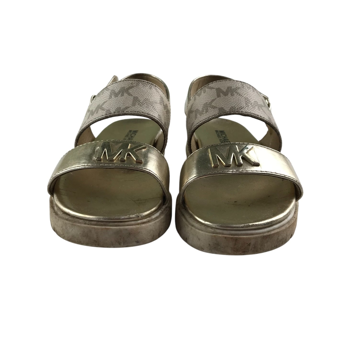 Michael Kors sandals shoe size 11.5 junior gold with logos