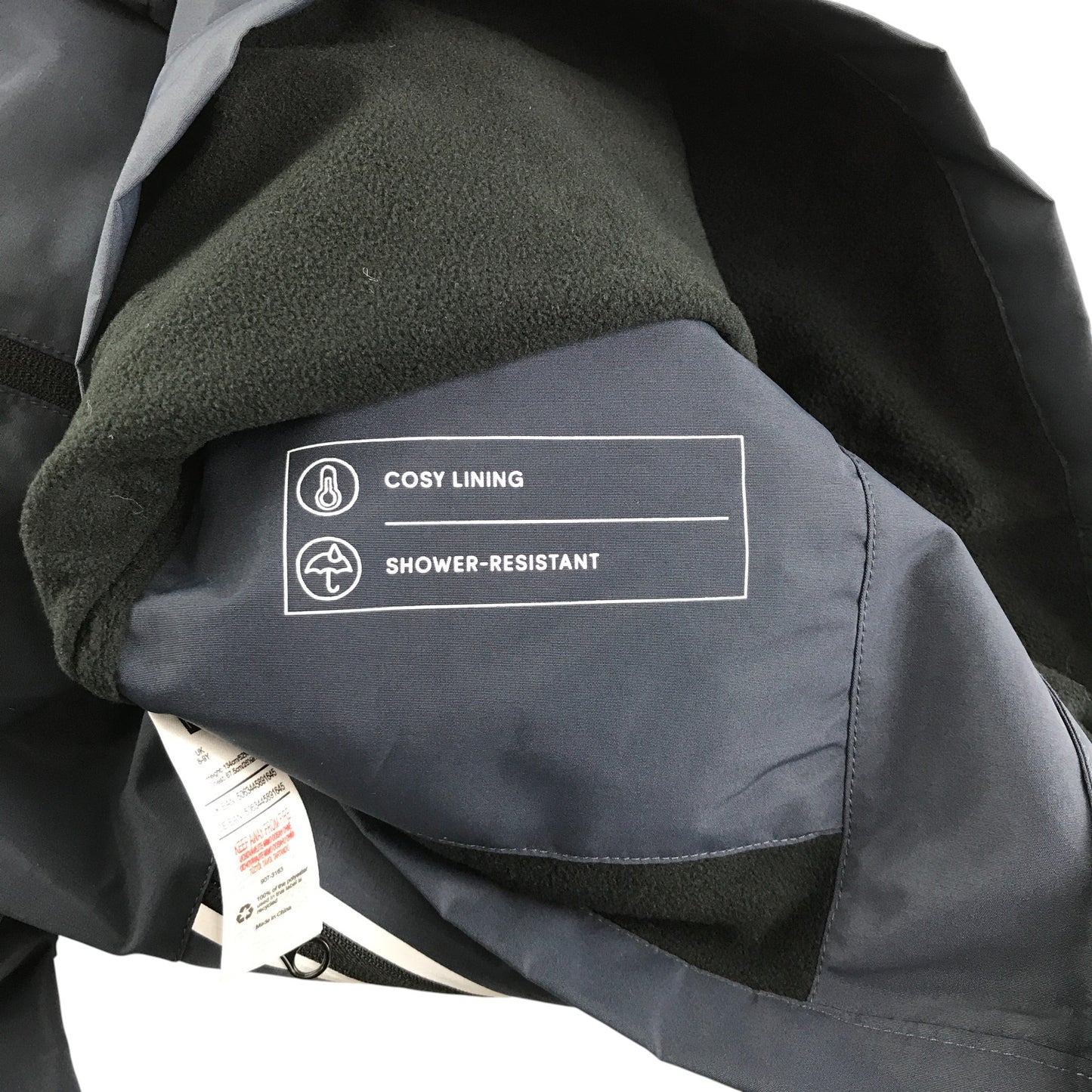 F&F light jacket 8-9 years navy fleece lining