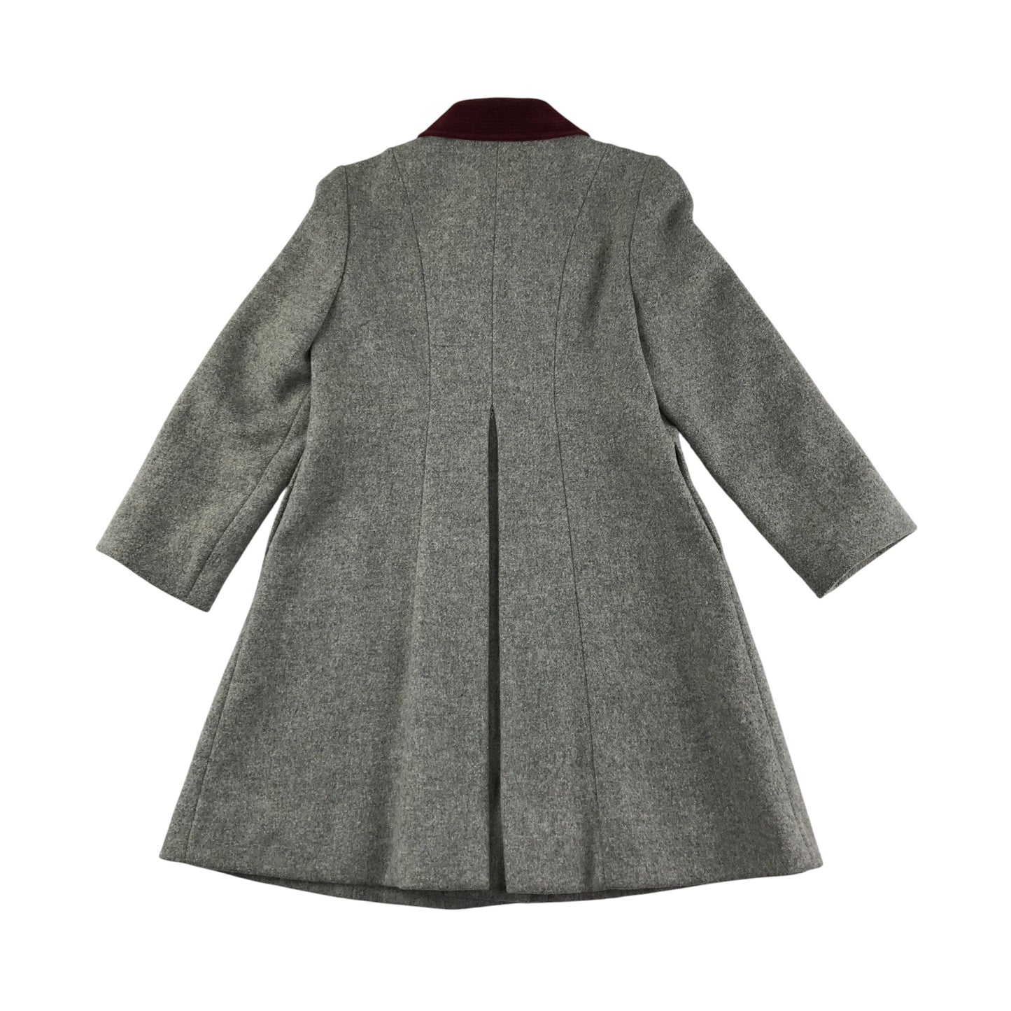 St.Bernard coat 7-8 years grey button up corduroy collar and scalloped neck detail wool