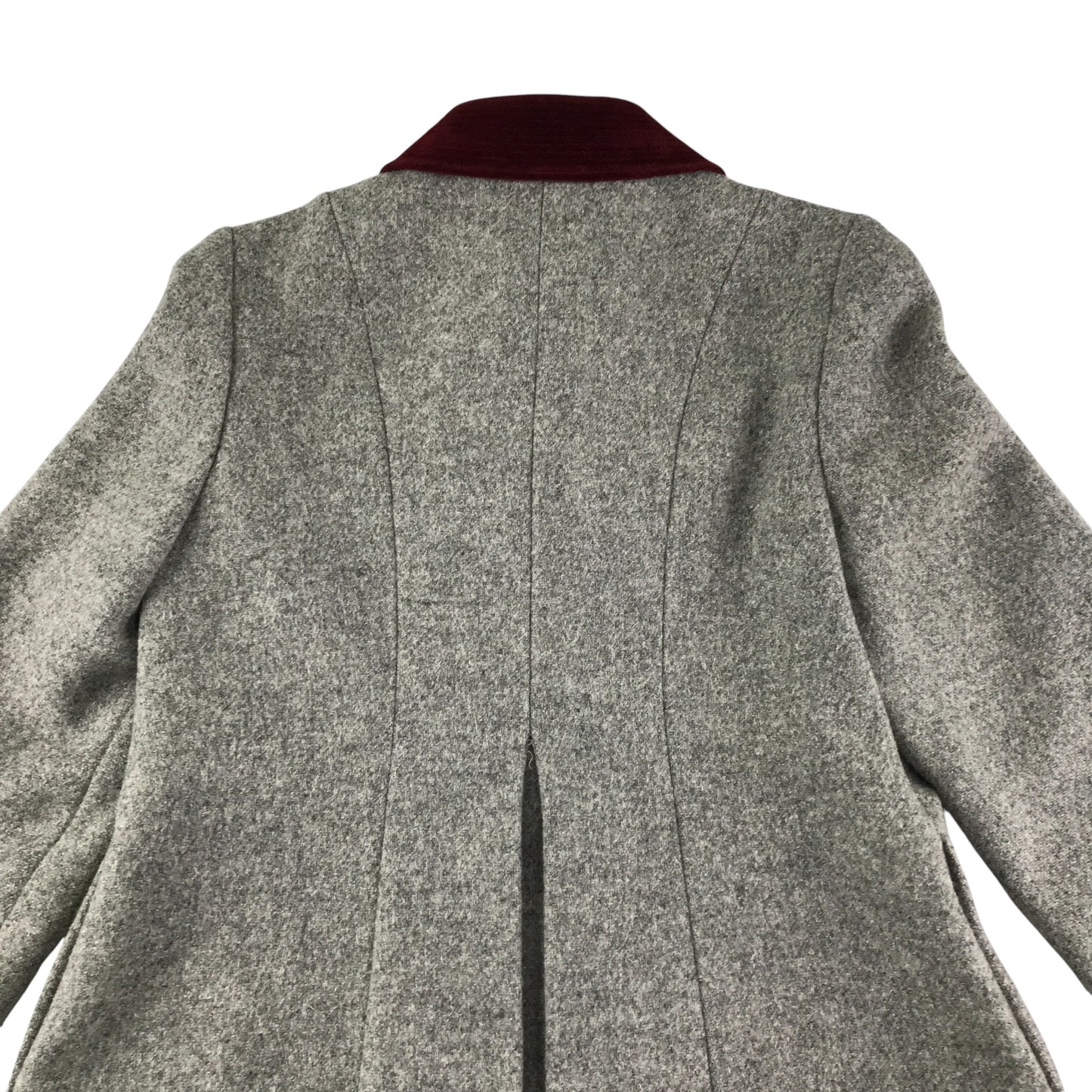 St.Bernard coat 7-8 years grey button up corduroy collar and scalloped neck detail wool