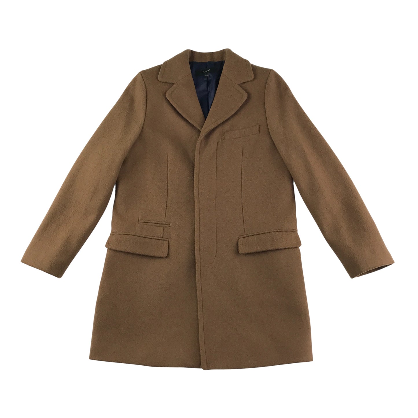 M&S coat 10-11 years brown hidden button up wool mix