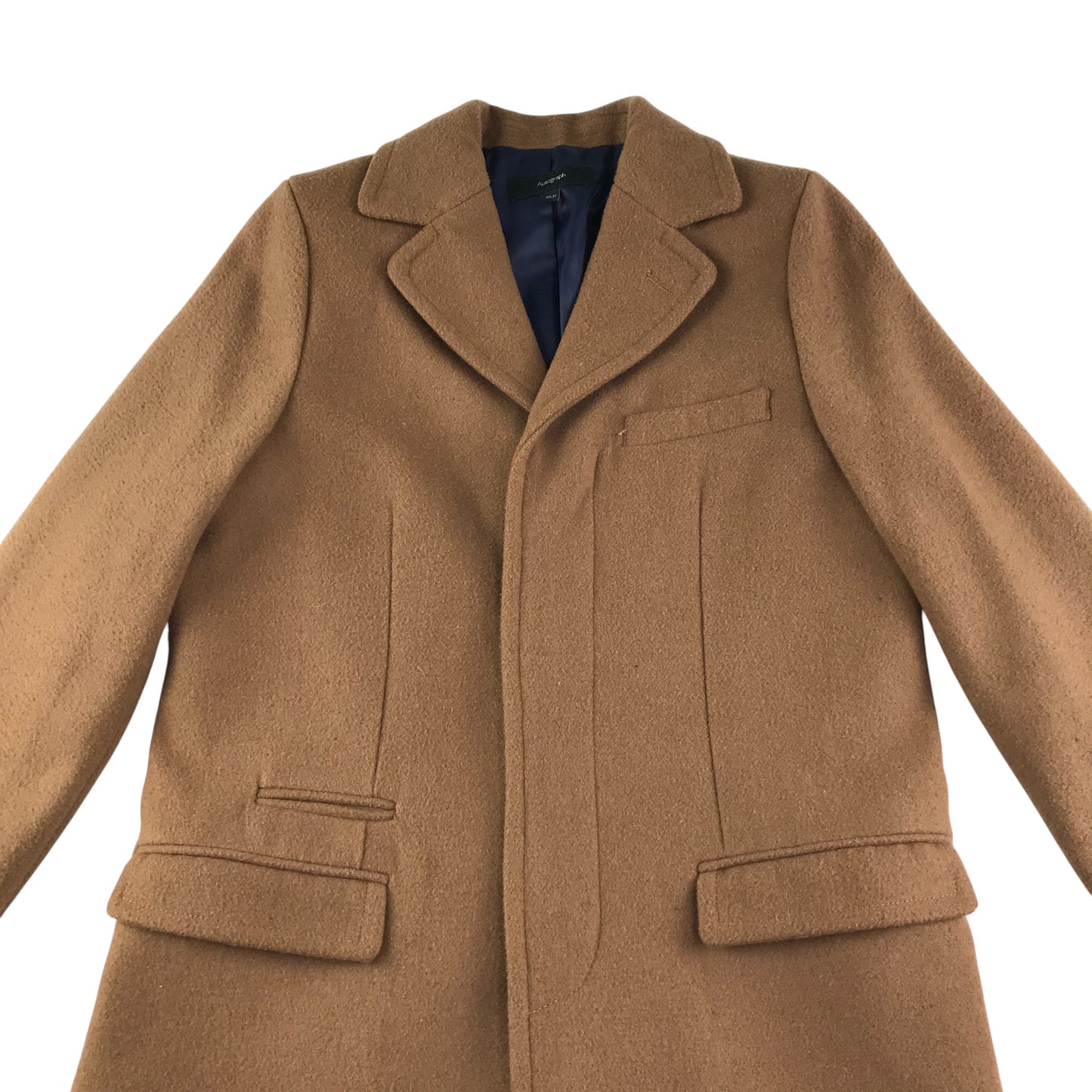 M&S coat 10-11 years brown hidden button up wool mix