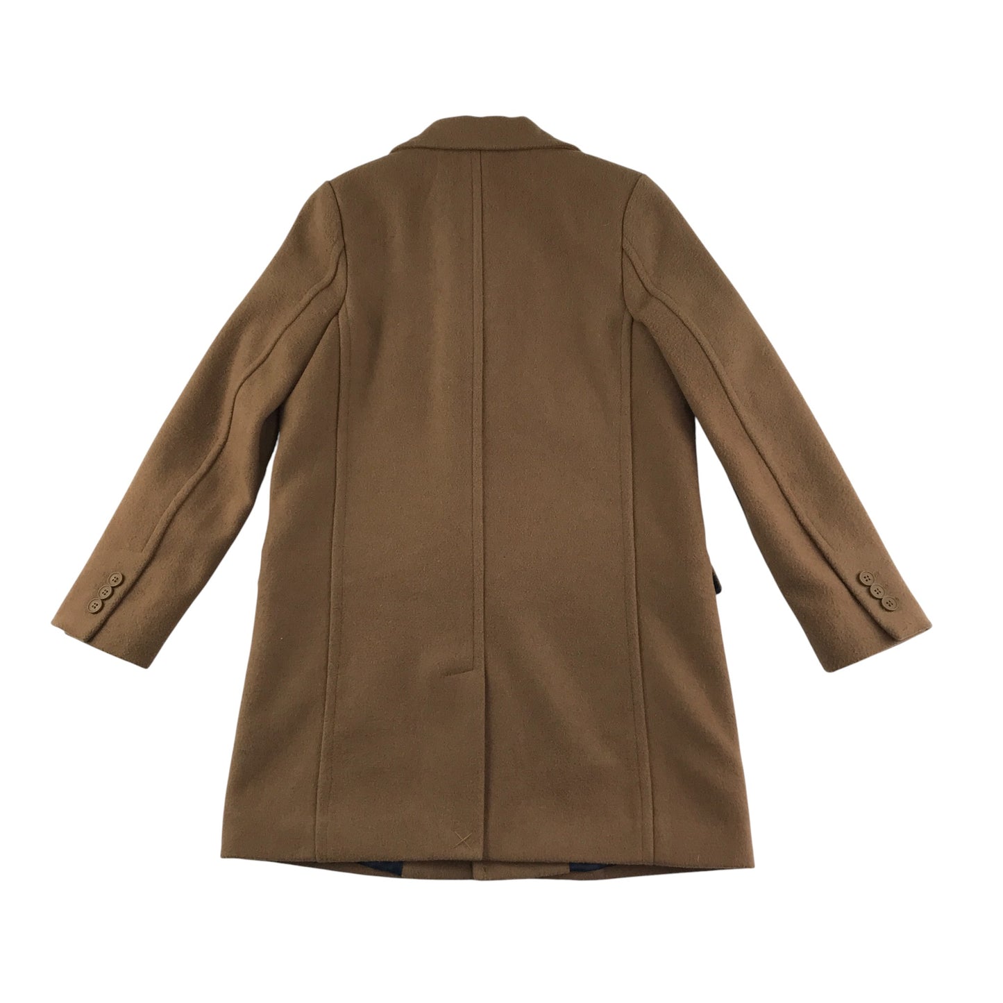 M&S coat 10-11 years brown hidden button up wool mix