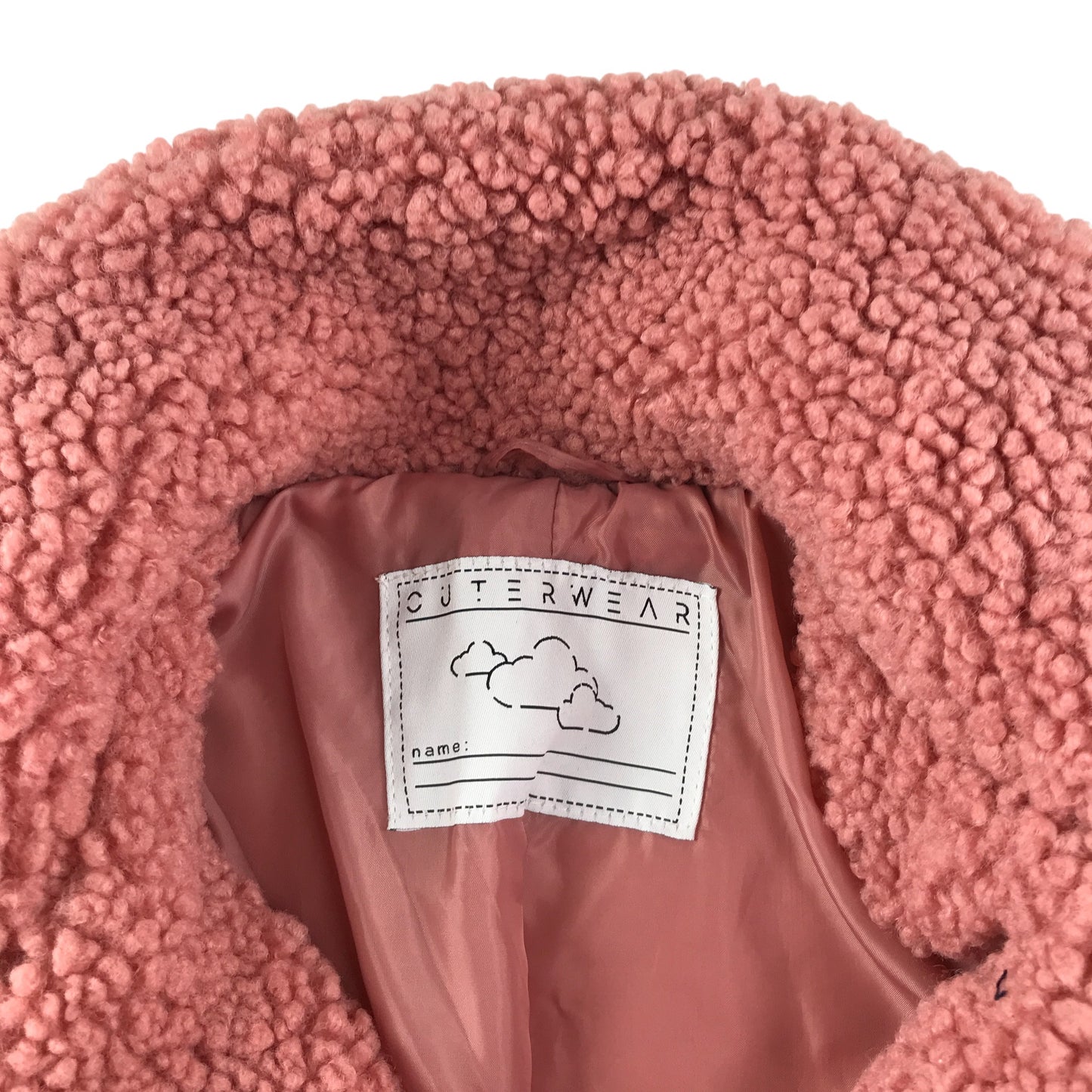 Tu coat 9-10 years pink fuzzy faux fur double breasted