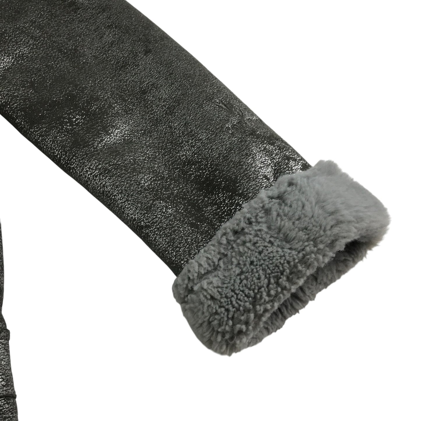 Catimini coat 5-6 years grey rustic colour with faux fur collar and wrists