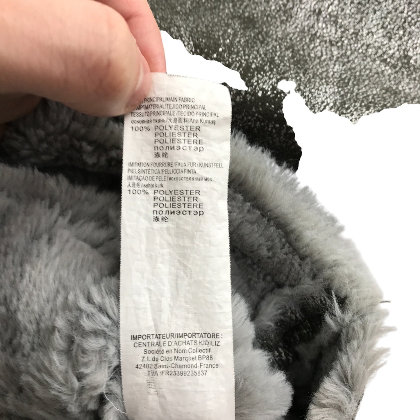Catimini coat 5-6 years grey rustic colour with faux fur collar and wrists