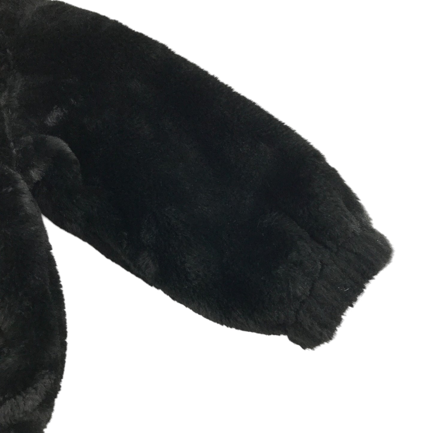 Tu coat 5-6 years black fuzzy faux fur full zipper