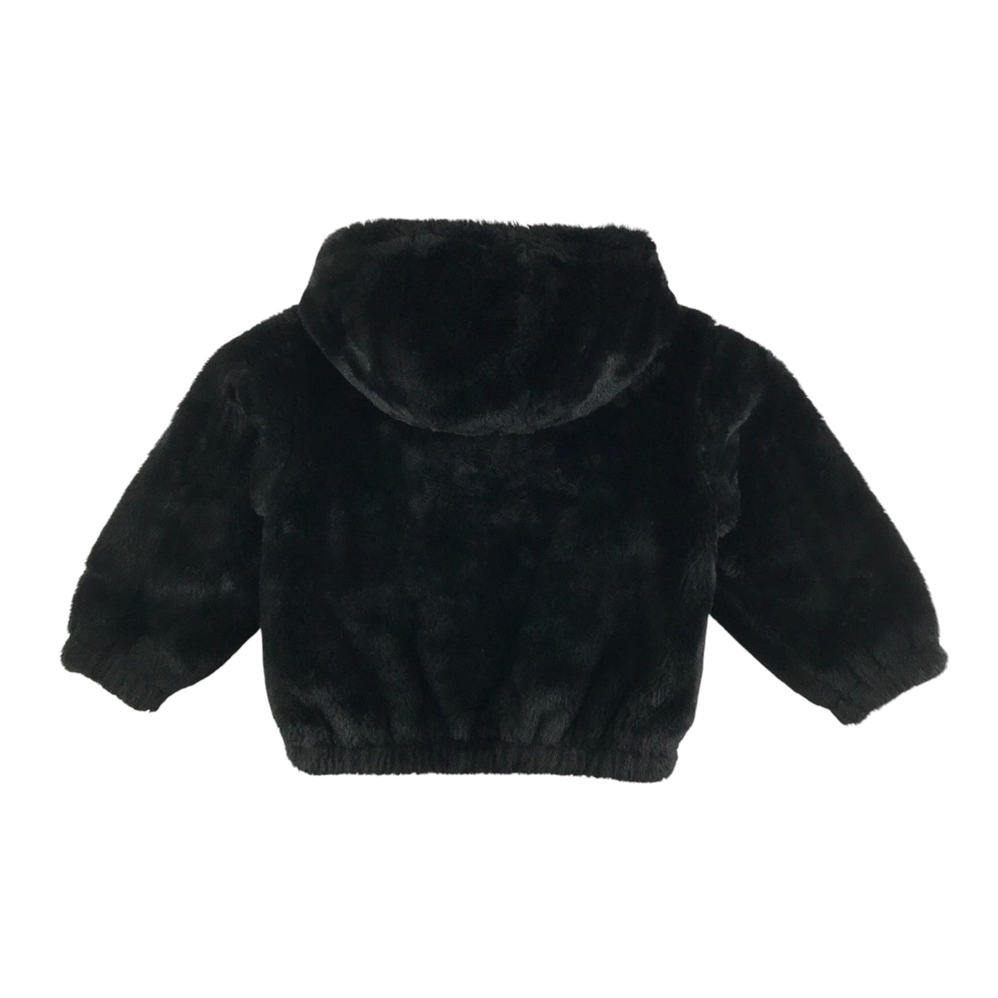 Tu coat 5-6 years black fuzzy faux fur full zipper