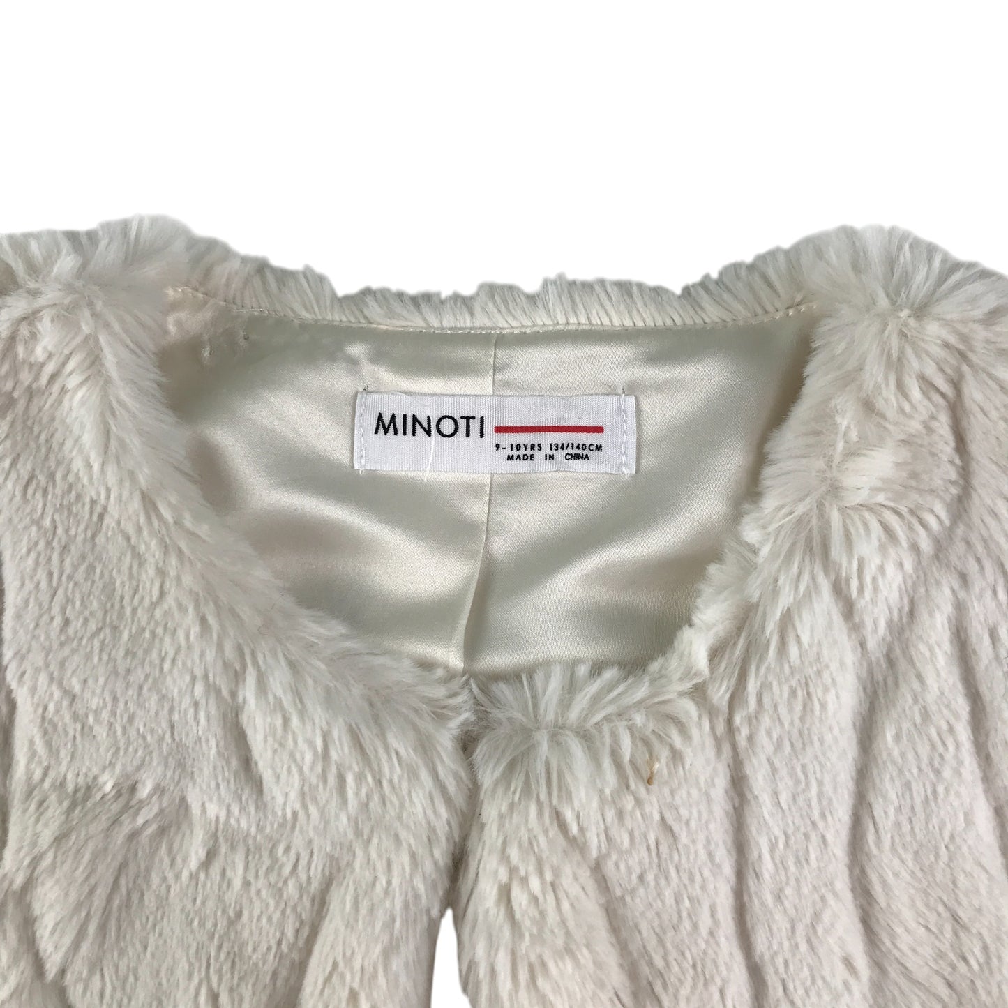 Minoti Faux fur gilet 9-10 years white fluffy sleeveless vest top