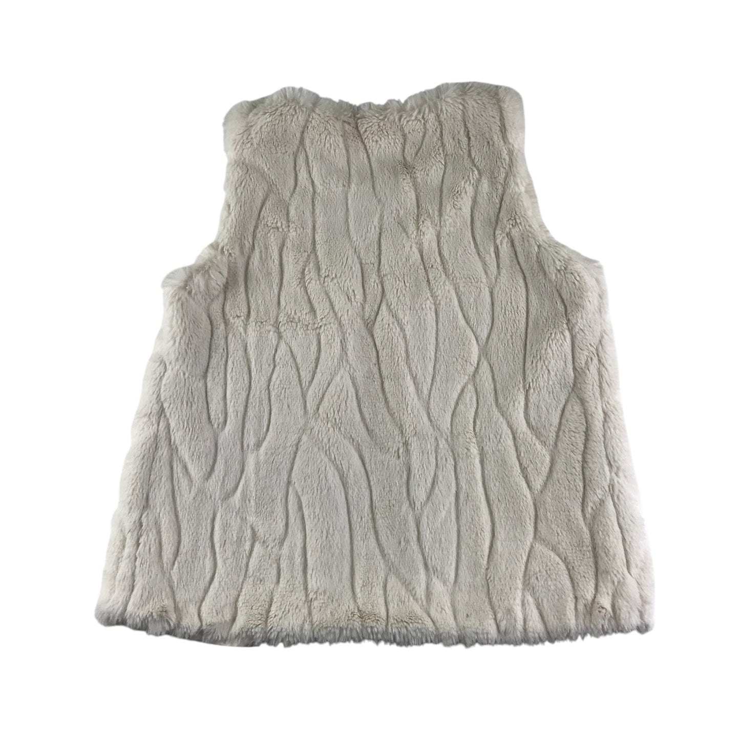 Minoti Faux fur gilet 9-10 years white fluffy sleeveless vest top