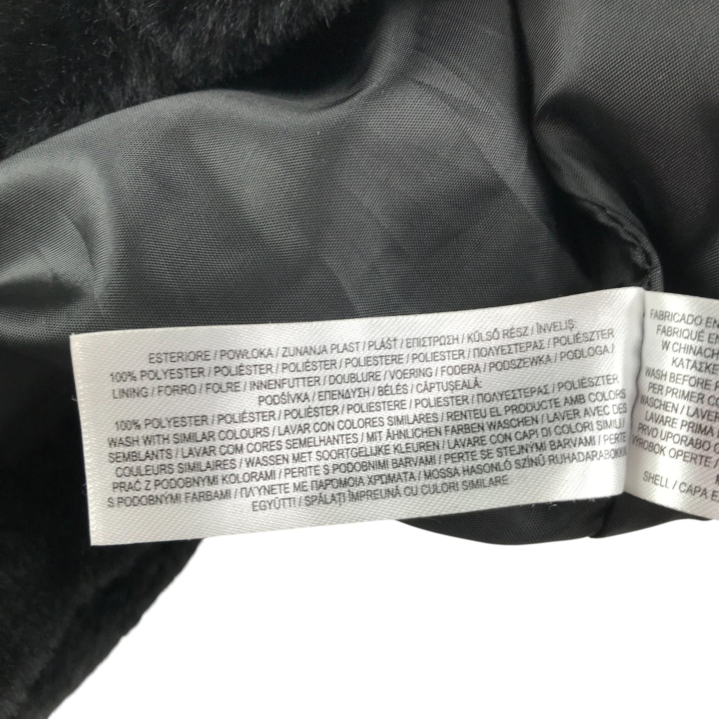 Primark coat 9-10 years black fuzzy faux fur full zipper