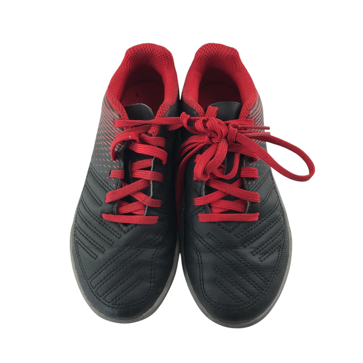 Decathlon football boots shoe size UK 10.5 junior black and red artificial grass