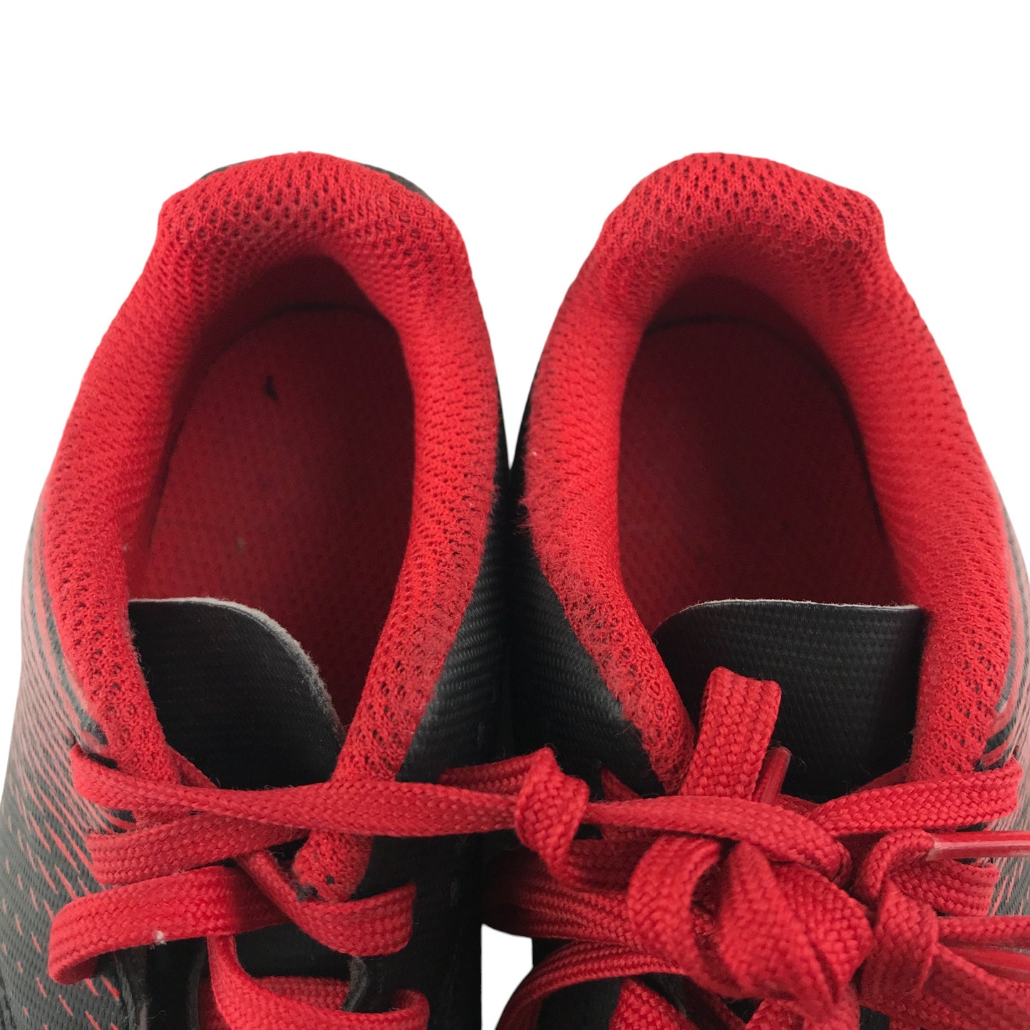 Decathlon football boots shoe size UK 10.5 junior black and red artificial grass