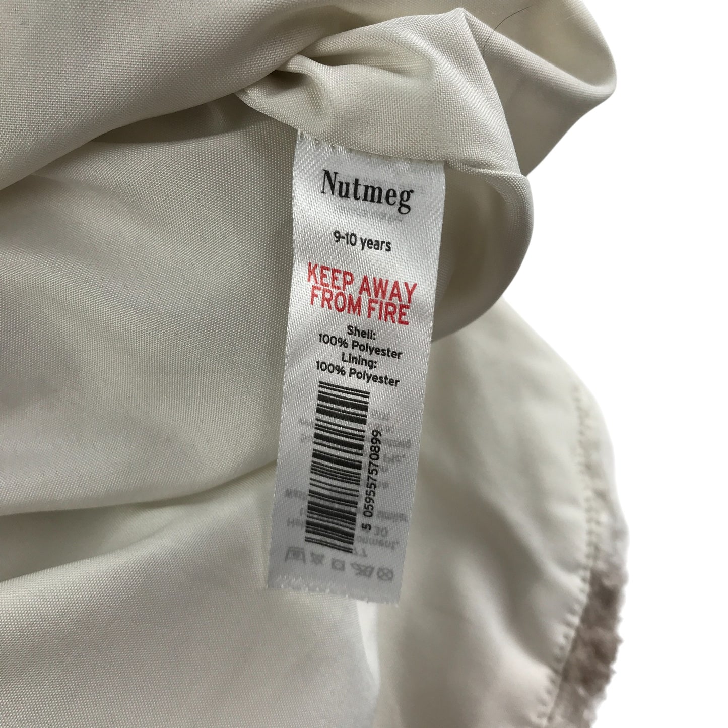 Nutmeg coat 9-10 years white checked fuzzy faux fur
