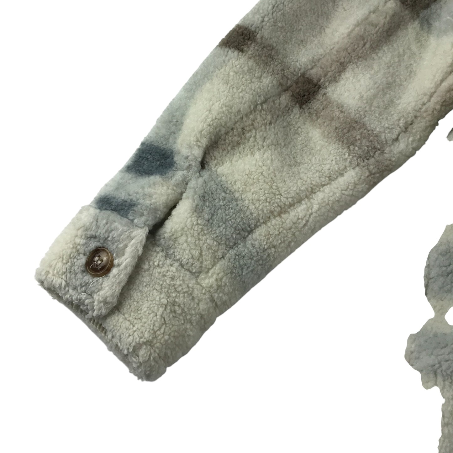 Nutmeg coat 9-10 years white checked fuzzy faux fur