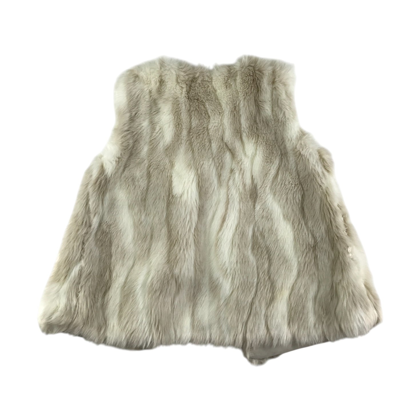 M&S Faux fur gilet 11-12 years white and brown fluffy sleeveless vest top