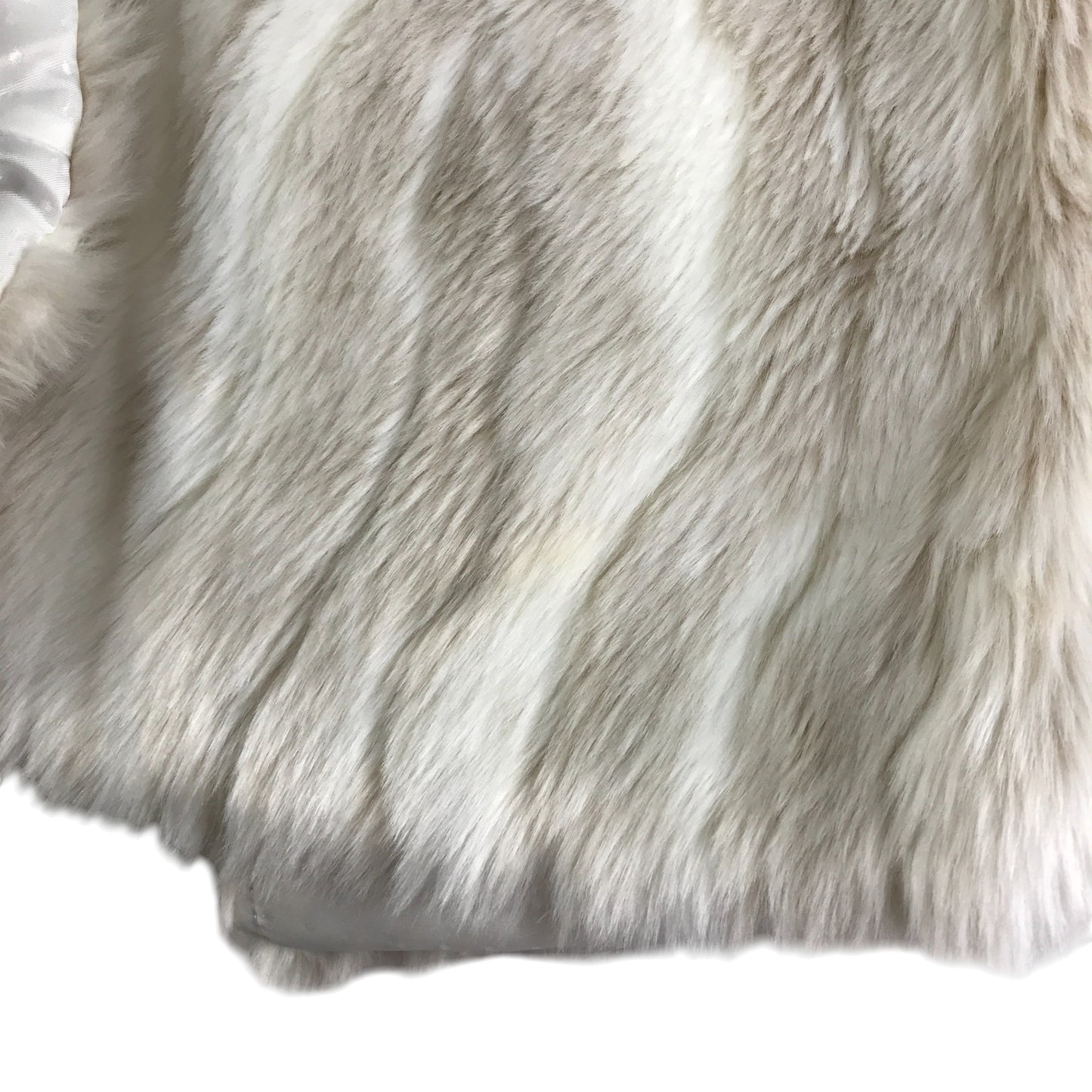 M&S Faux fur gilet 11-12 years white and brown fluffy sleeveless vest top