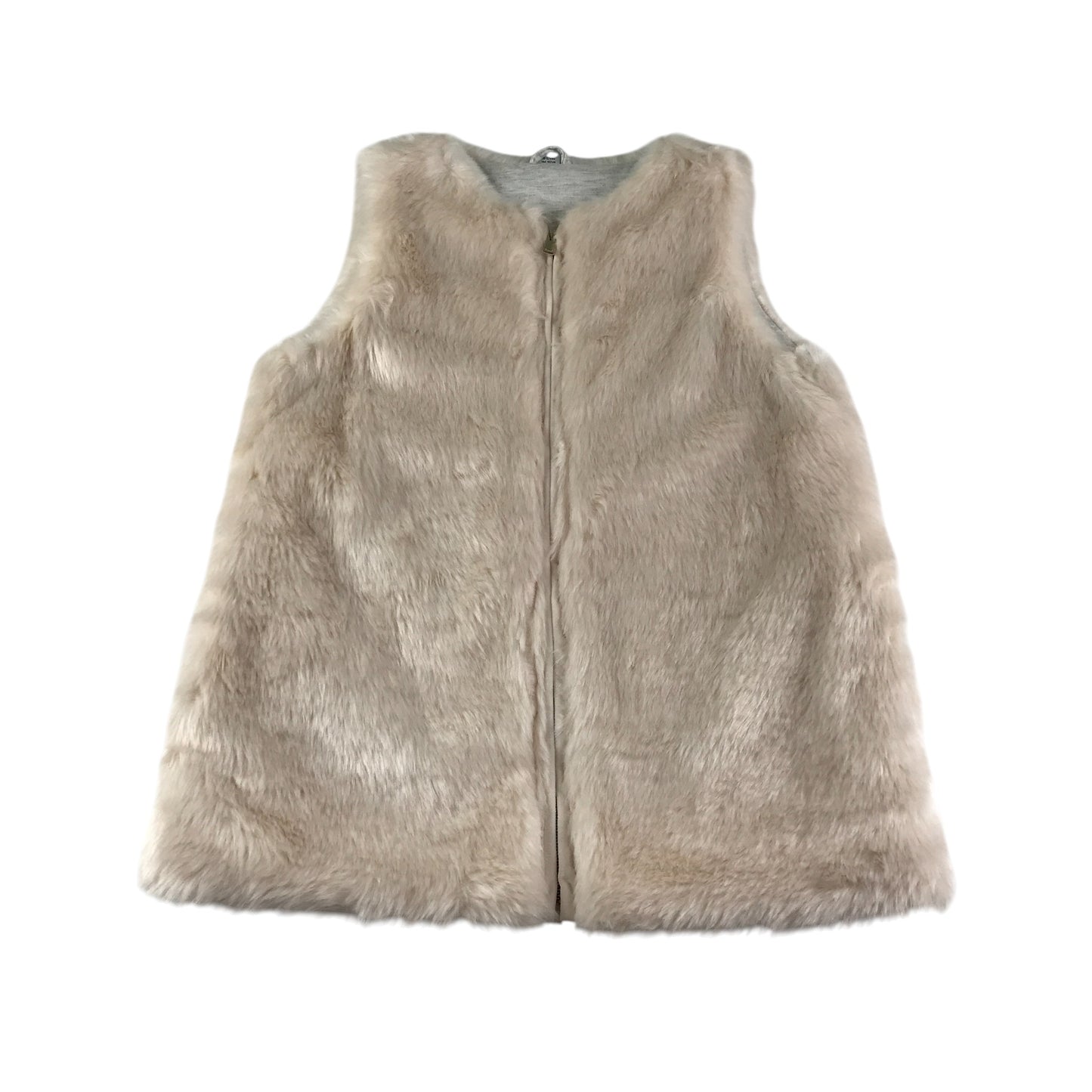 Tu Faux fur gilet 11-12 years beige fluffy sleeveless vest top