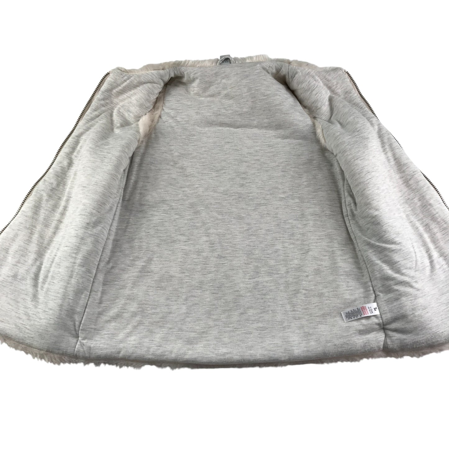 Tu Faux fur gilet 11-12 years beige fluffy sleeveless vest top