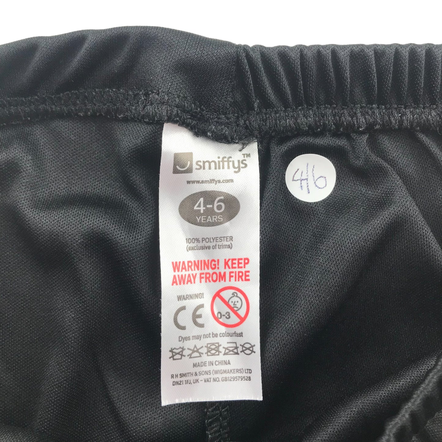 Smiffys Costume 4-6 Years Black Ninja Outfit with Dragon and Blue Details