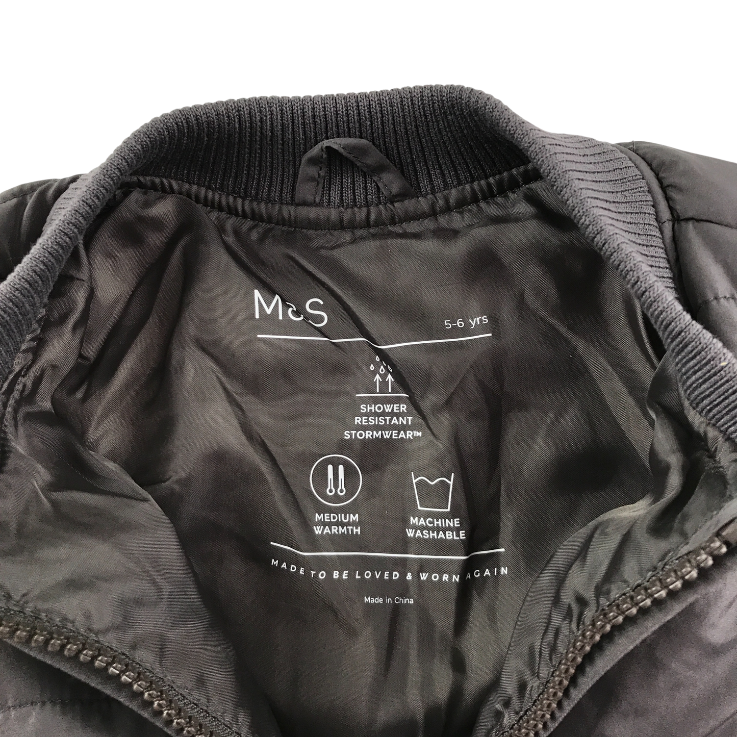 M&S Quilted Bomber Jacket 5-6 Years Brown