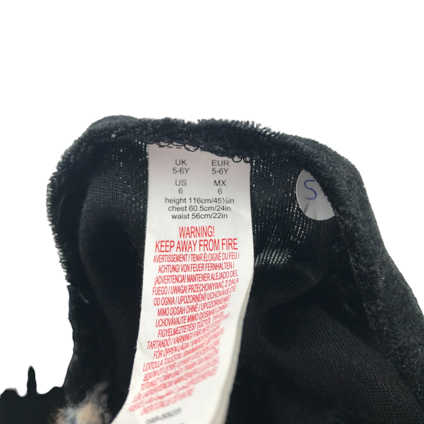 F&F Costume 5-6 Years Black Cat onesie with Love Heart and Collared Animal Print