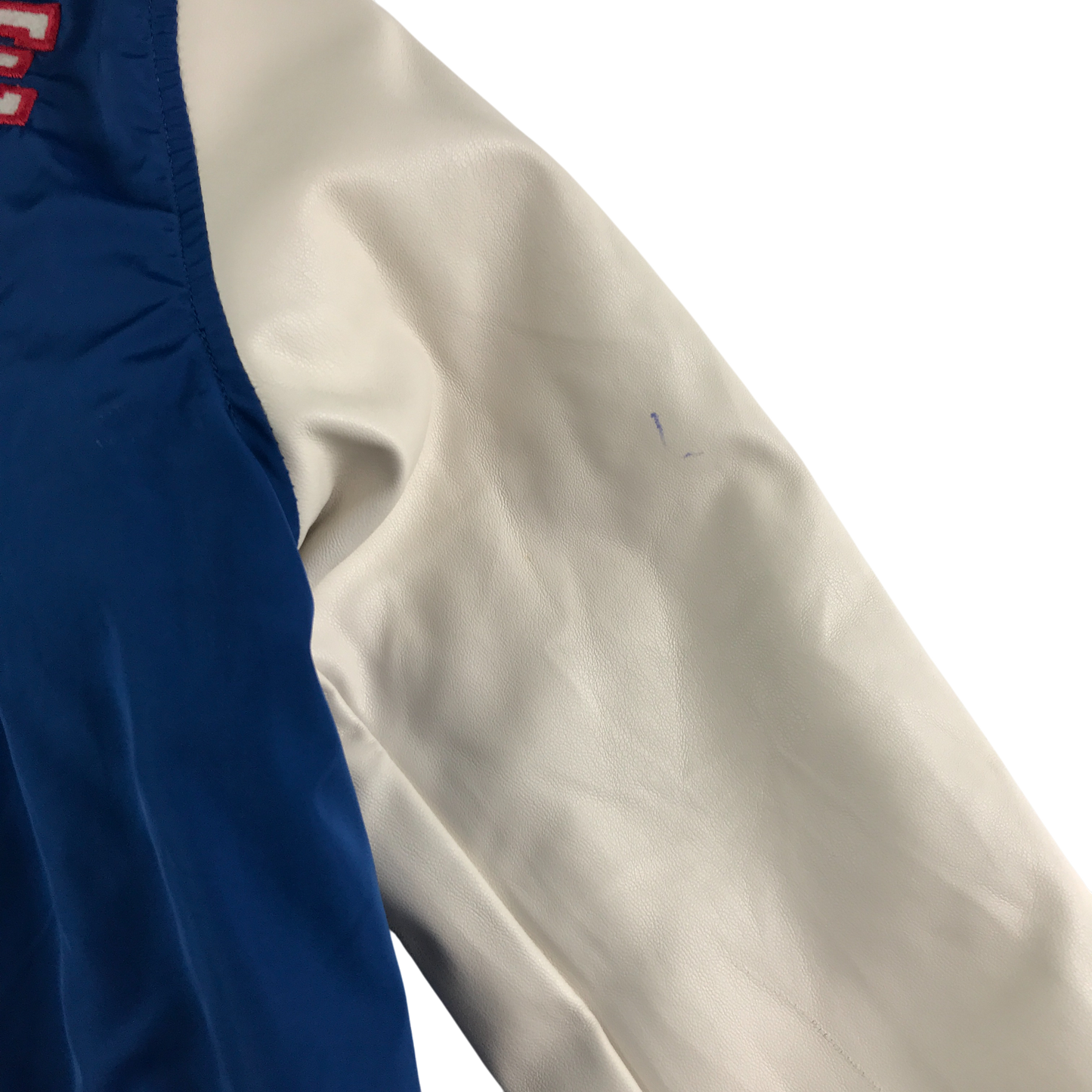 Zara Baseball Jacket 8-9 Years Blue with Embroidered Text Logos