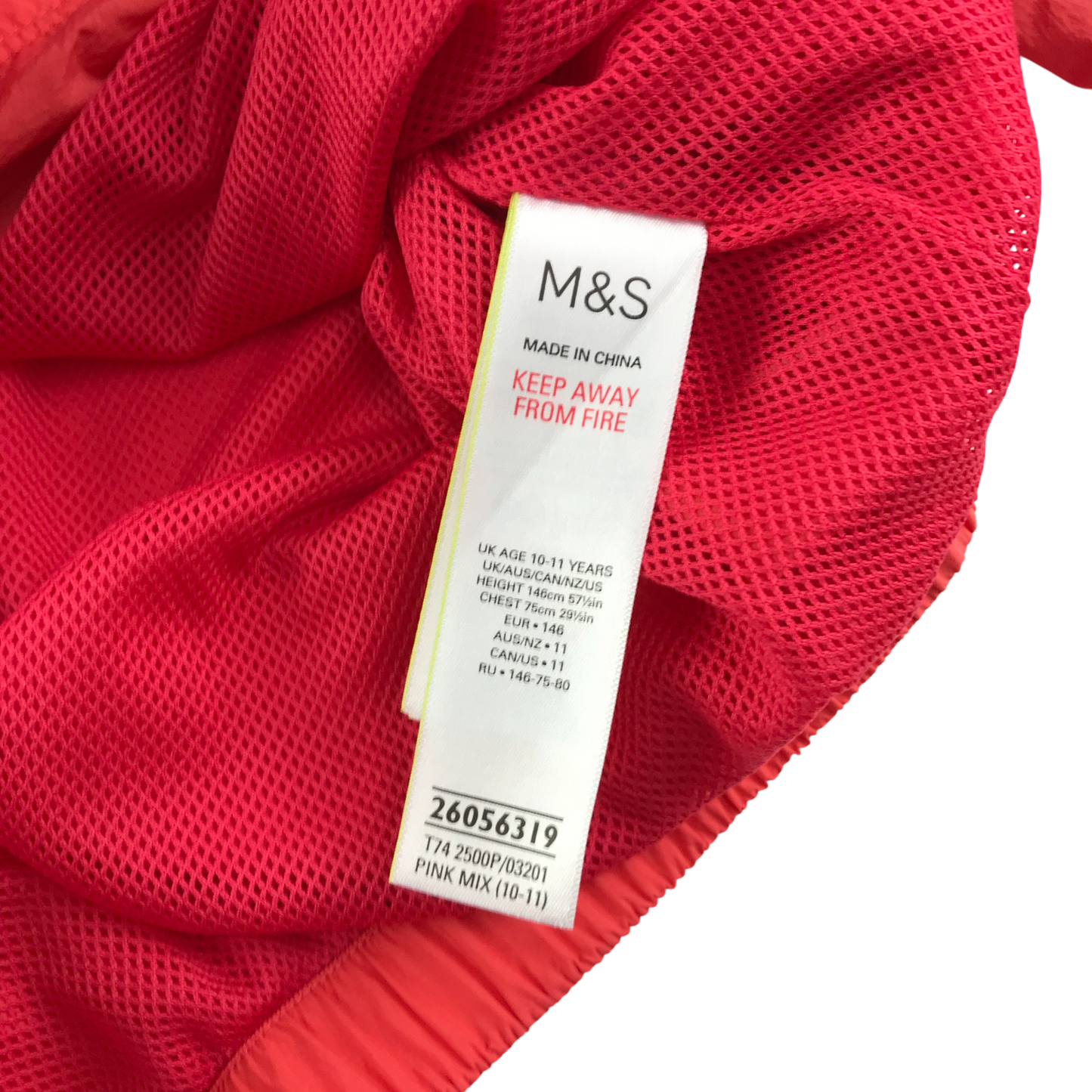 M&S Light Jacket 10-11 Years Red with Hogwarts Harry Potter Logos