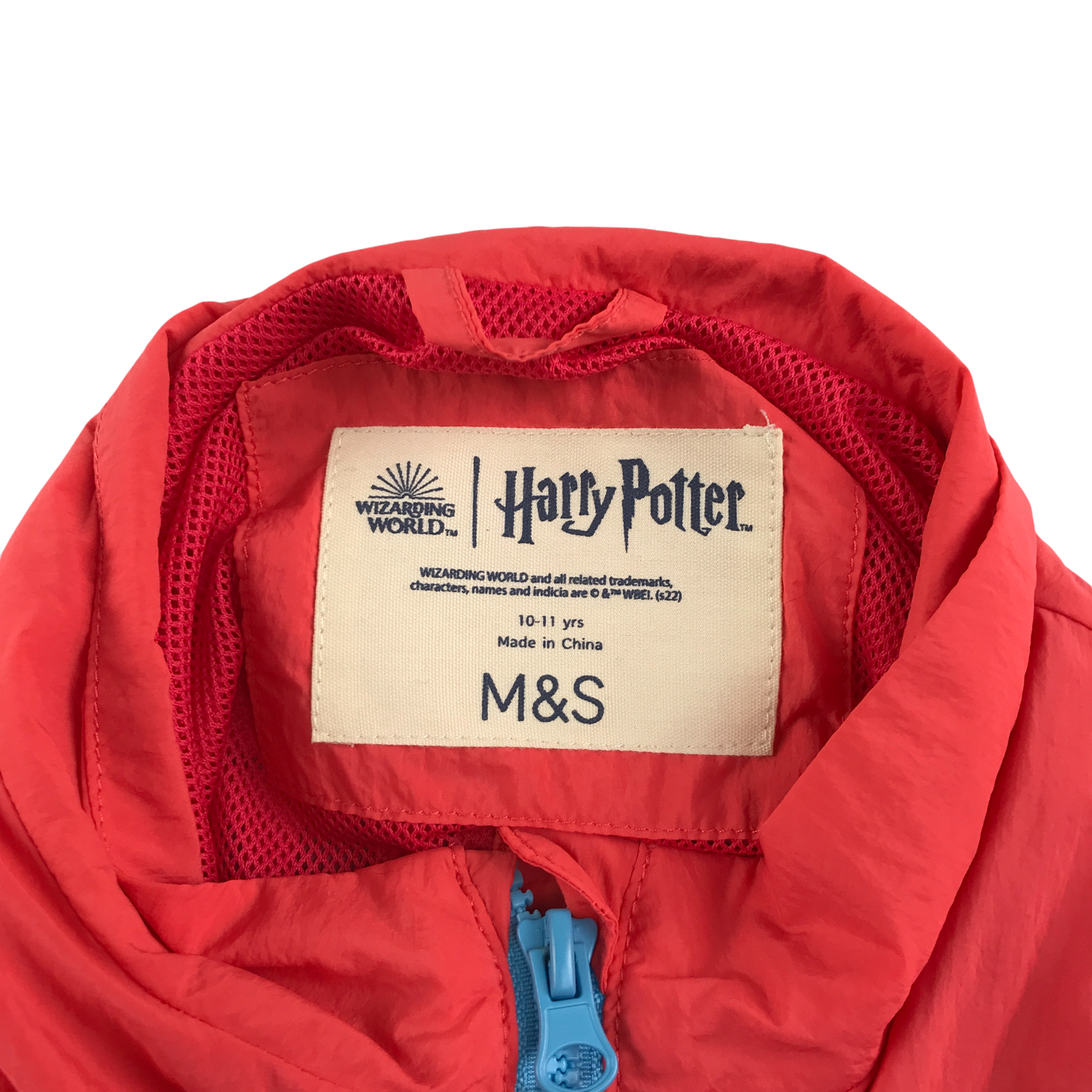 M&S Light Jacket 10-11 Years Red with Hogwarts Harry Potter Logos