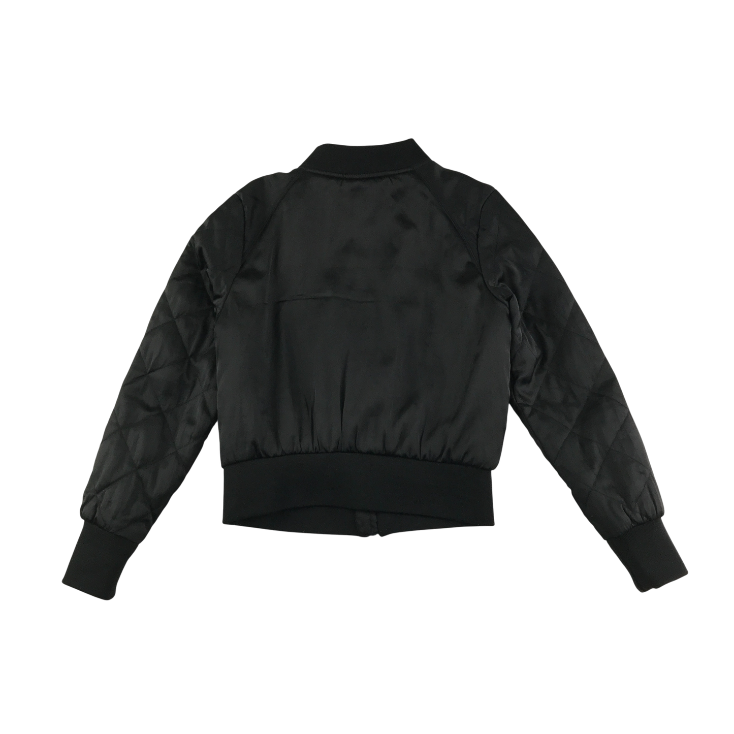H&M Bomber Jacket 10-11 Years Black with Sleeve Stitch Detail