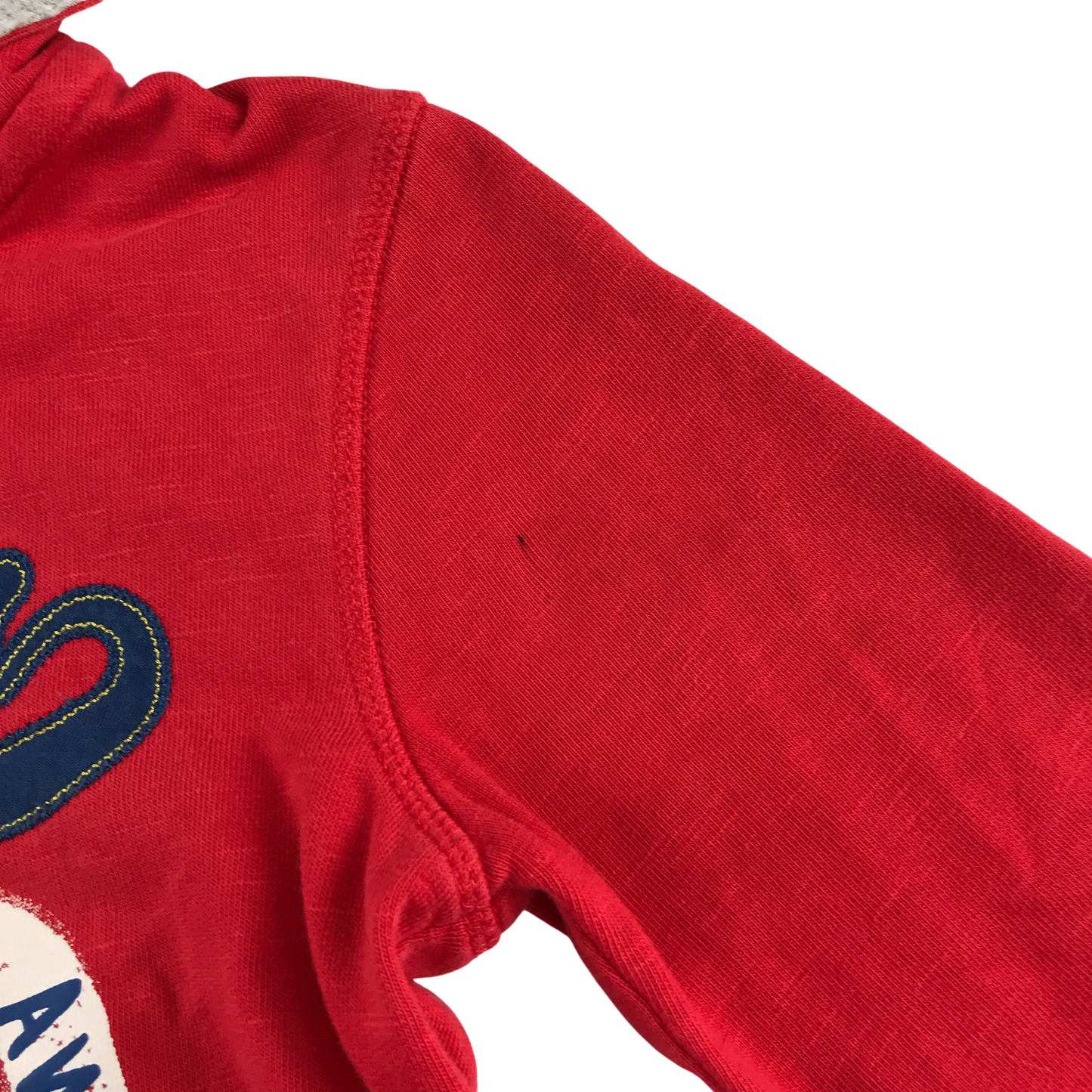 George Hooded Fleece 5-6 Years Red with Text Graphic Cotton