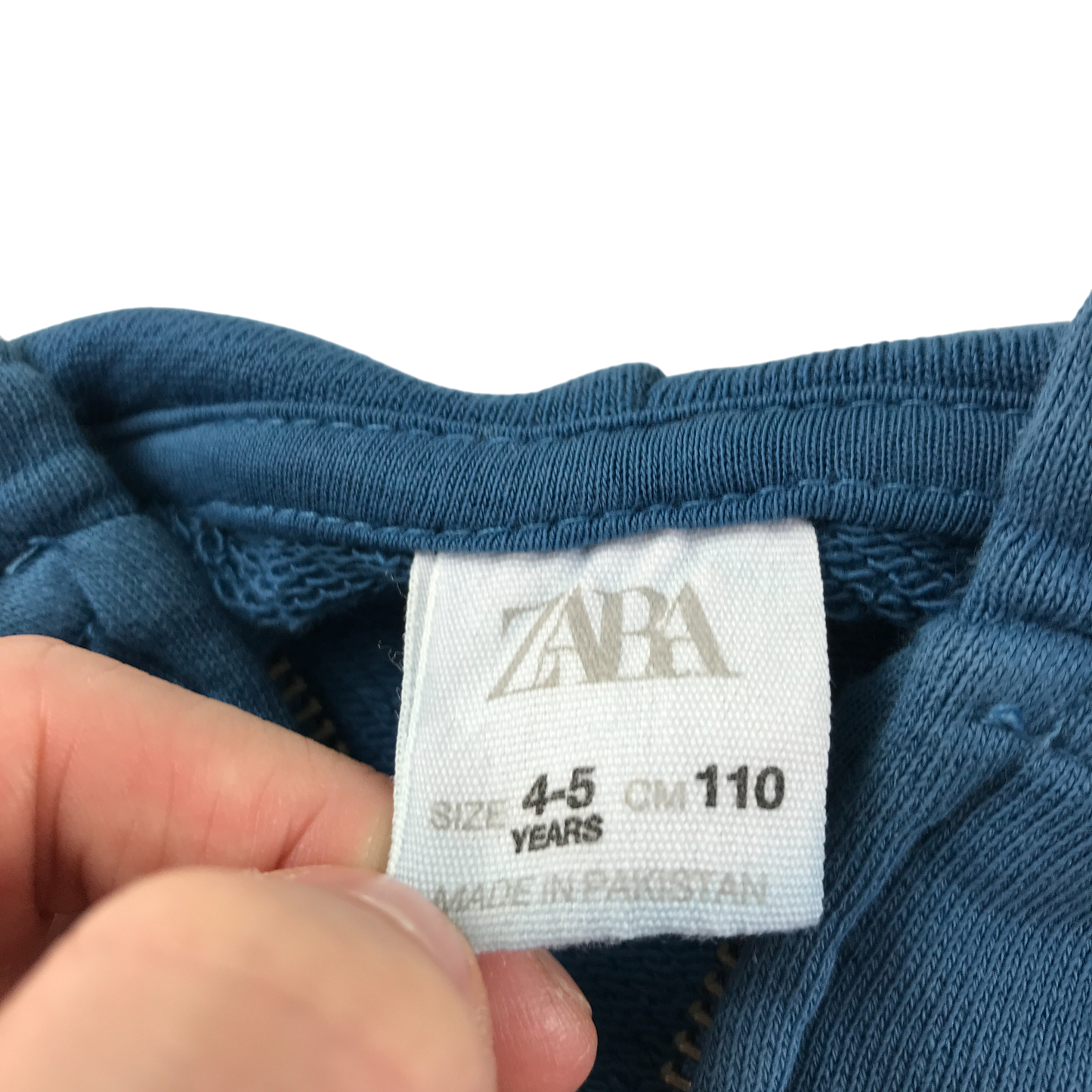 Zara Hooded Fleece 4-5 Years Teal Zip Up Cotton